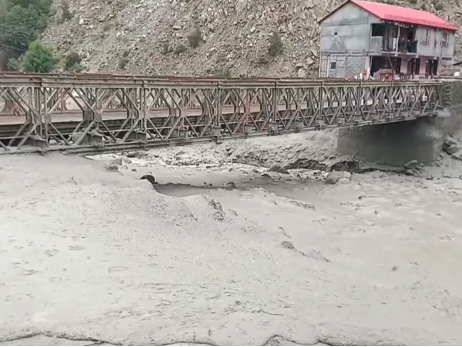 Visual of flash floods in Kinnaur (Photo/ANI)
