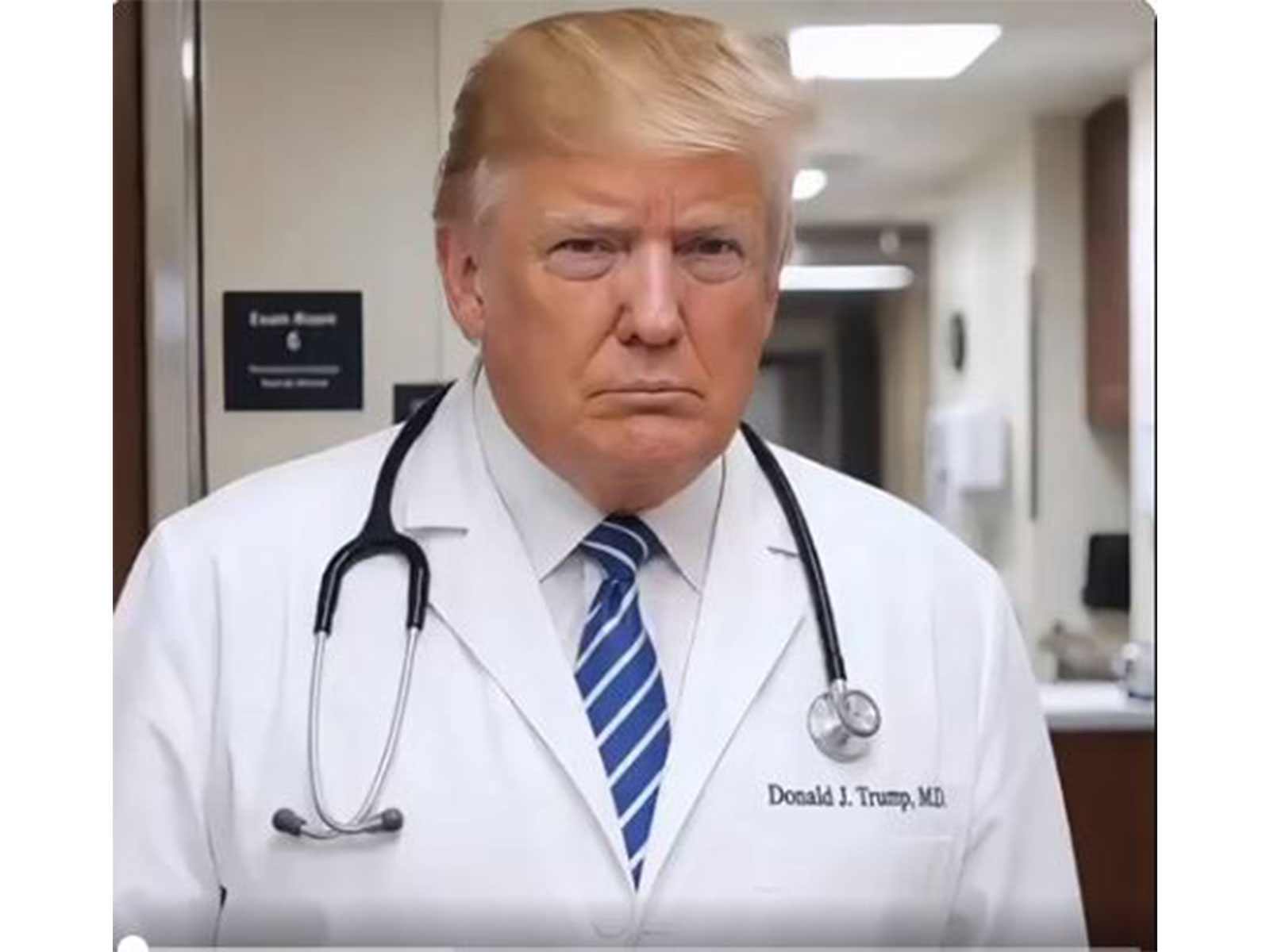 AI-generated image depicts US President Donald Trump as "Dr. Trump" in a satirical medical-themed video. (Photo: Donald Trump/Truth Social)