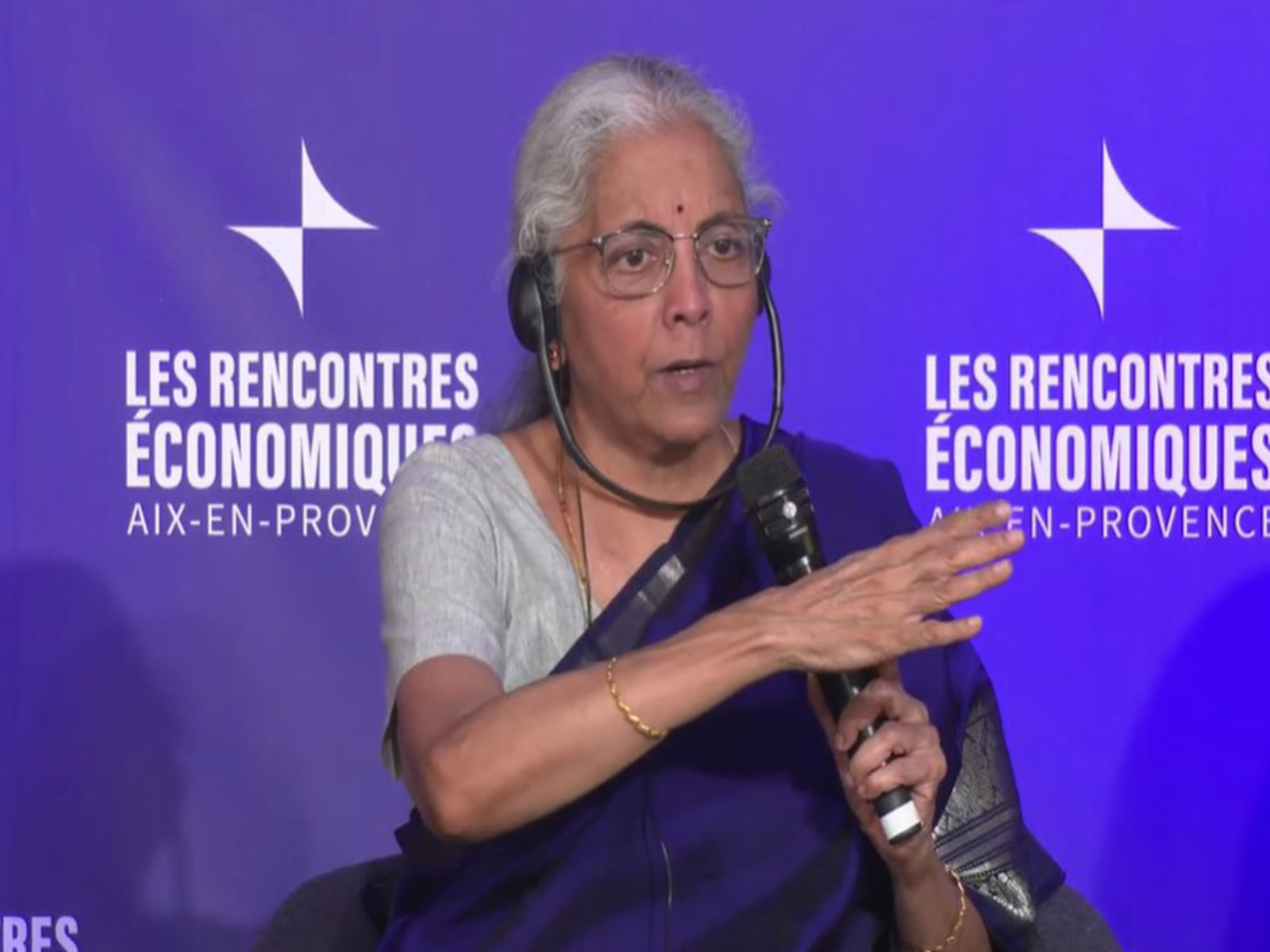 Union Finance Minister Nirmala Sitharaman (Photo/Youtube@Les Rencontres economiques d'Aix-en-Provence)