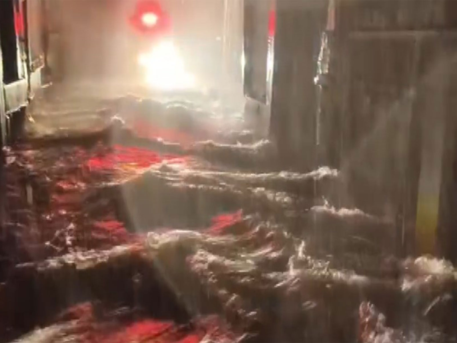 Visuals of heavy rainfall causing waterlogging in parts of Dungarpur (Photo/ANI)