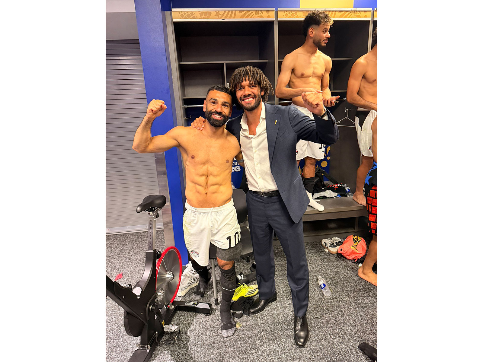 Mohamed Salah with Mohamed Elneny. (Photo: @ElNennY X)