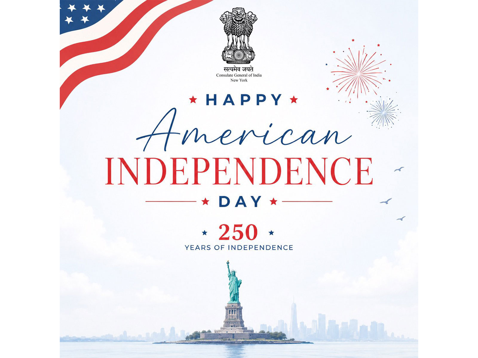 Indian Consultate in New York wishes America its 250th Independence Day (Photo/X/@IndiainNewYork)