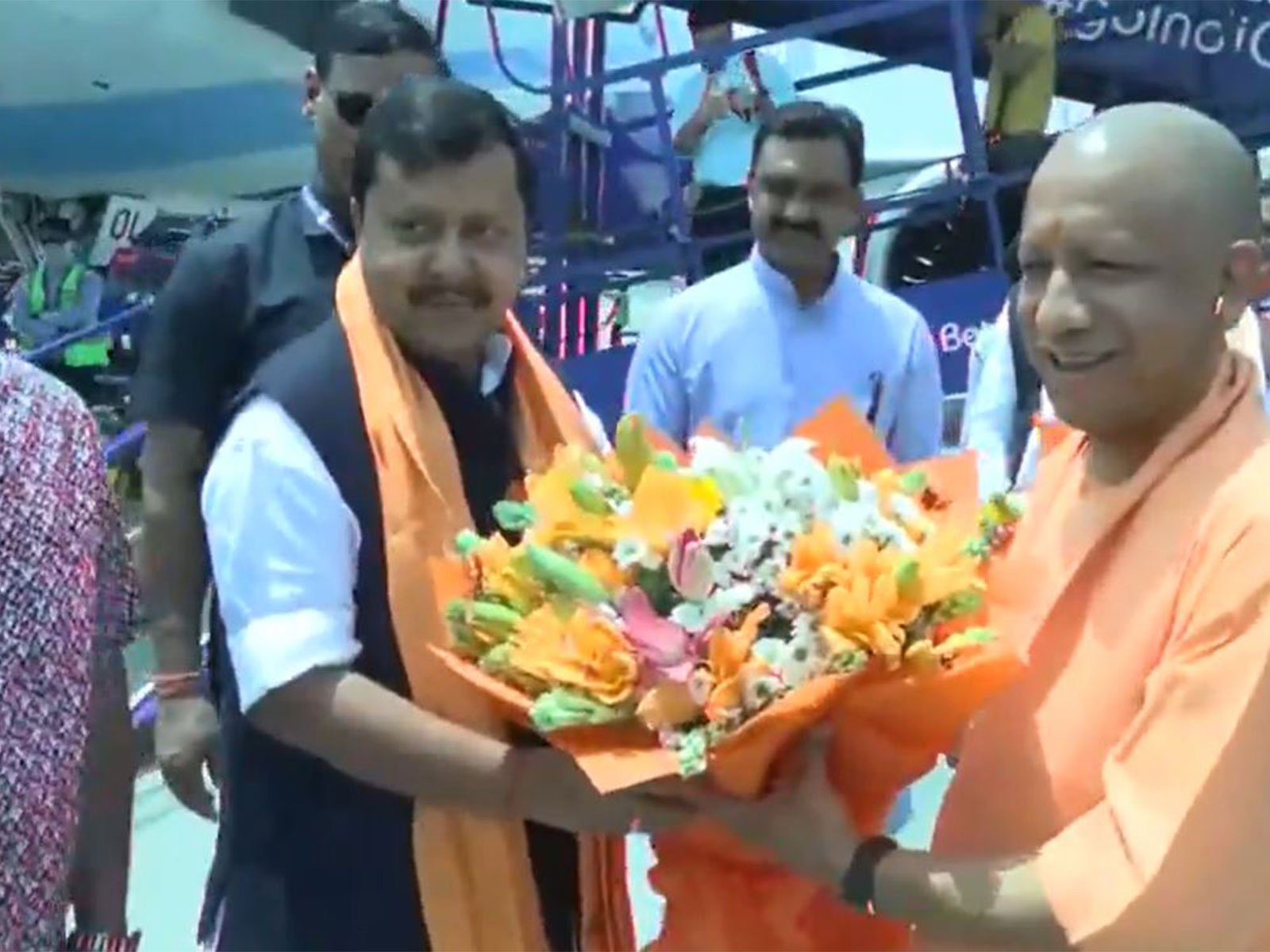 Uttar Pradesh CM Yogi Adityanath with BJP national president Nitin Nabin (Photo/ANI)