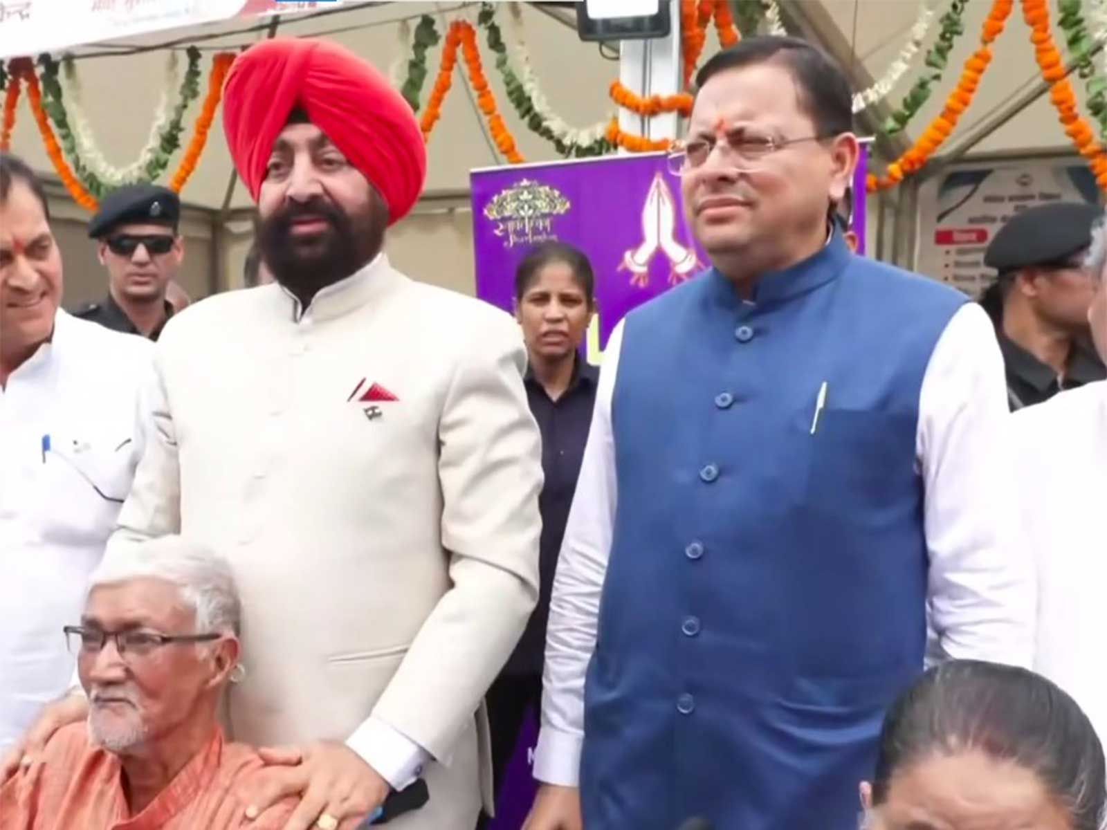 Uttarakhand Governor Lieutenant General Gurmeet Singh and CM Pushkar Singh Dhami (Photo/ANI)