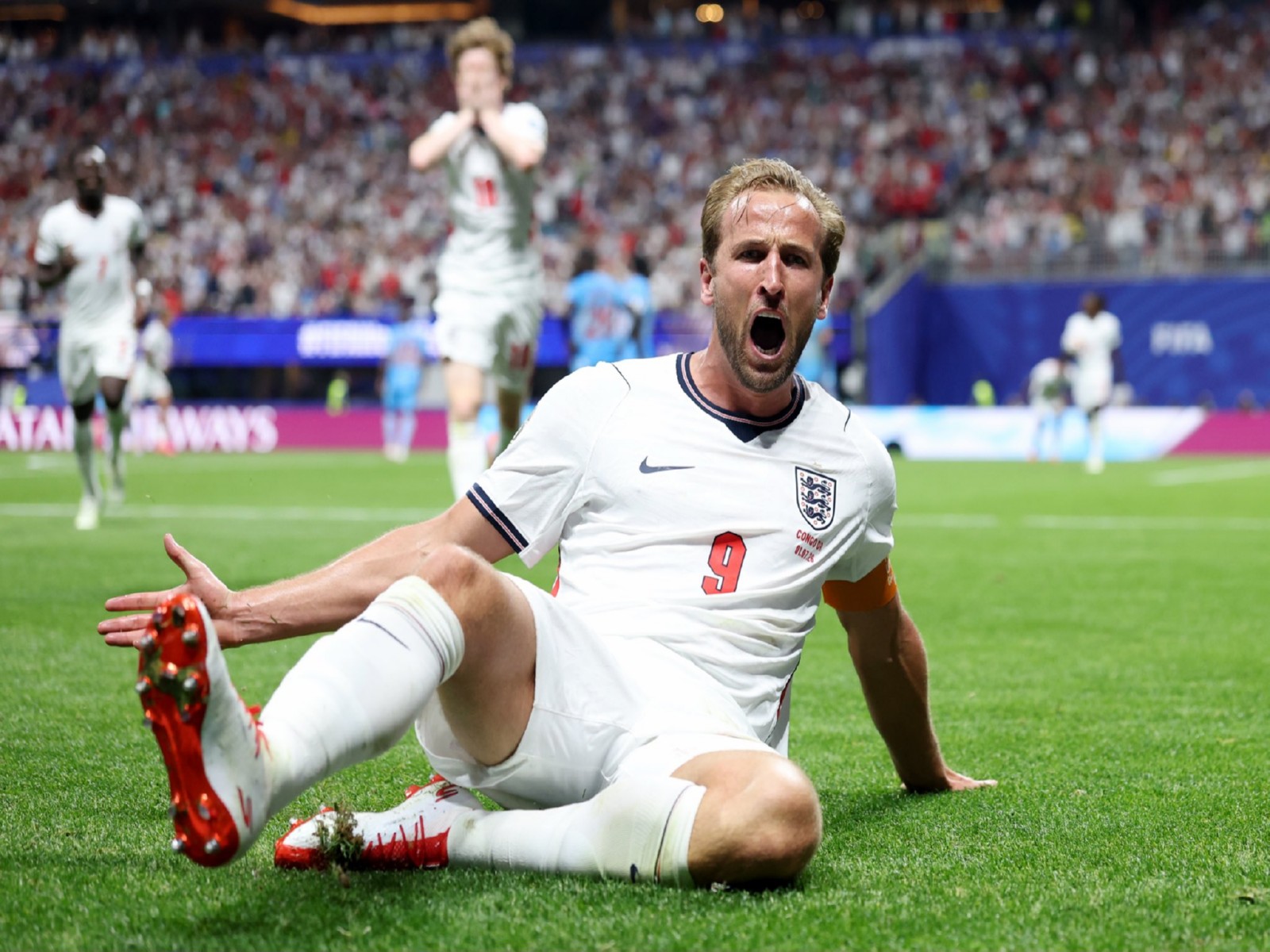 England capatin Harry Kane celebrating. (Photo: X/@HKane)