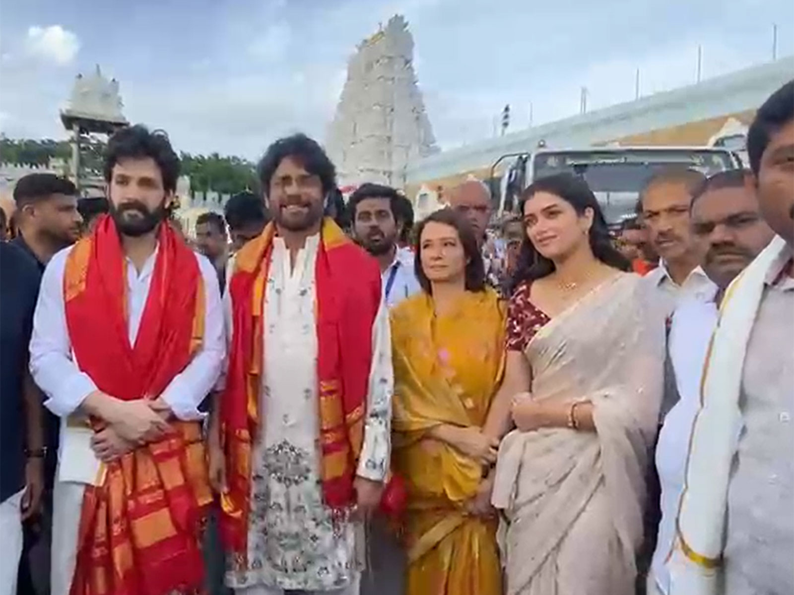 'Lenin' team at Tirumala Temple (Photo/ANI)