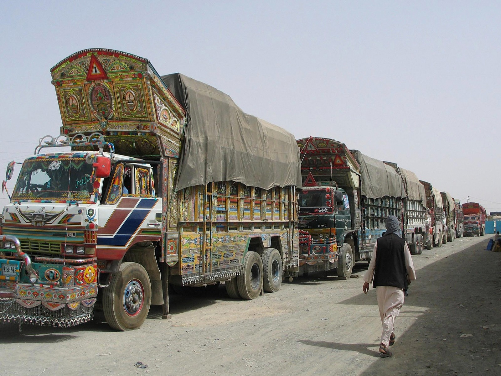 Trucks parked as drivers protest in Pakistan (File Photo/Reuters)