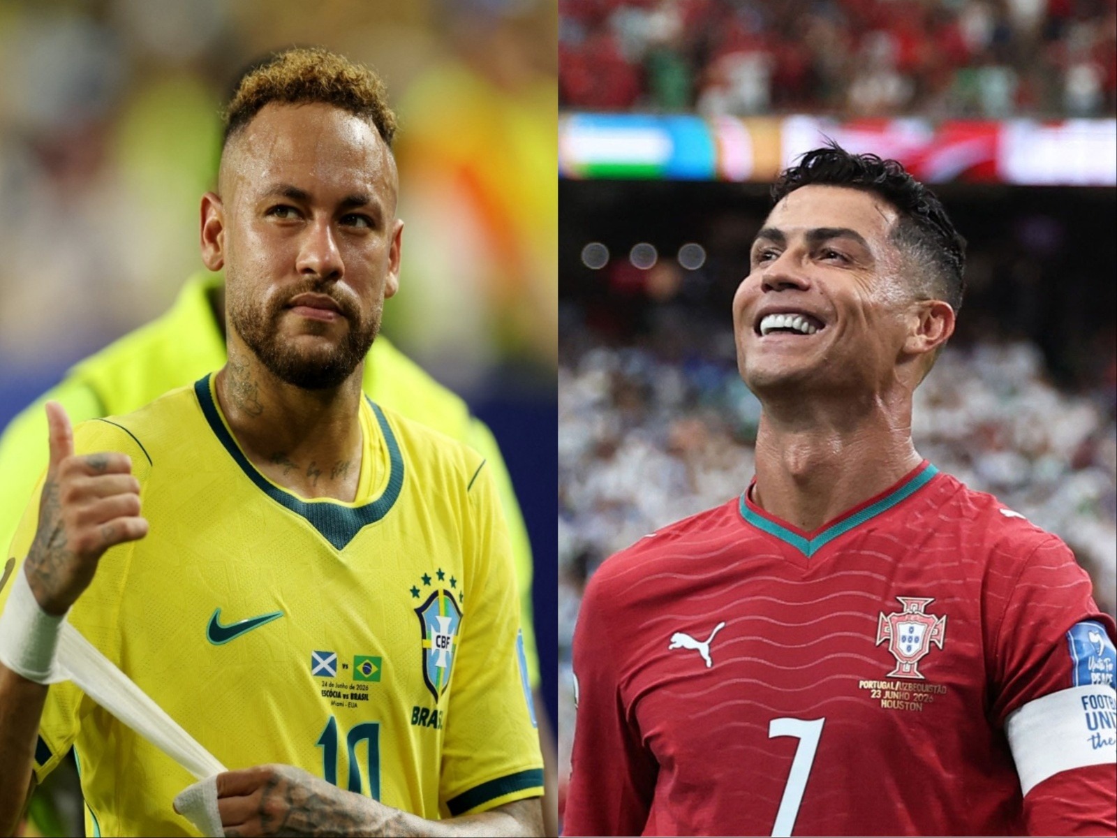Neymar Jr. and Cristiano Ronaldo. (Photo/IMAGN IMAGES via Reuters)