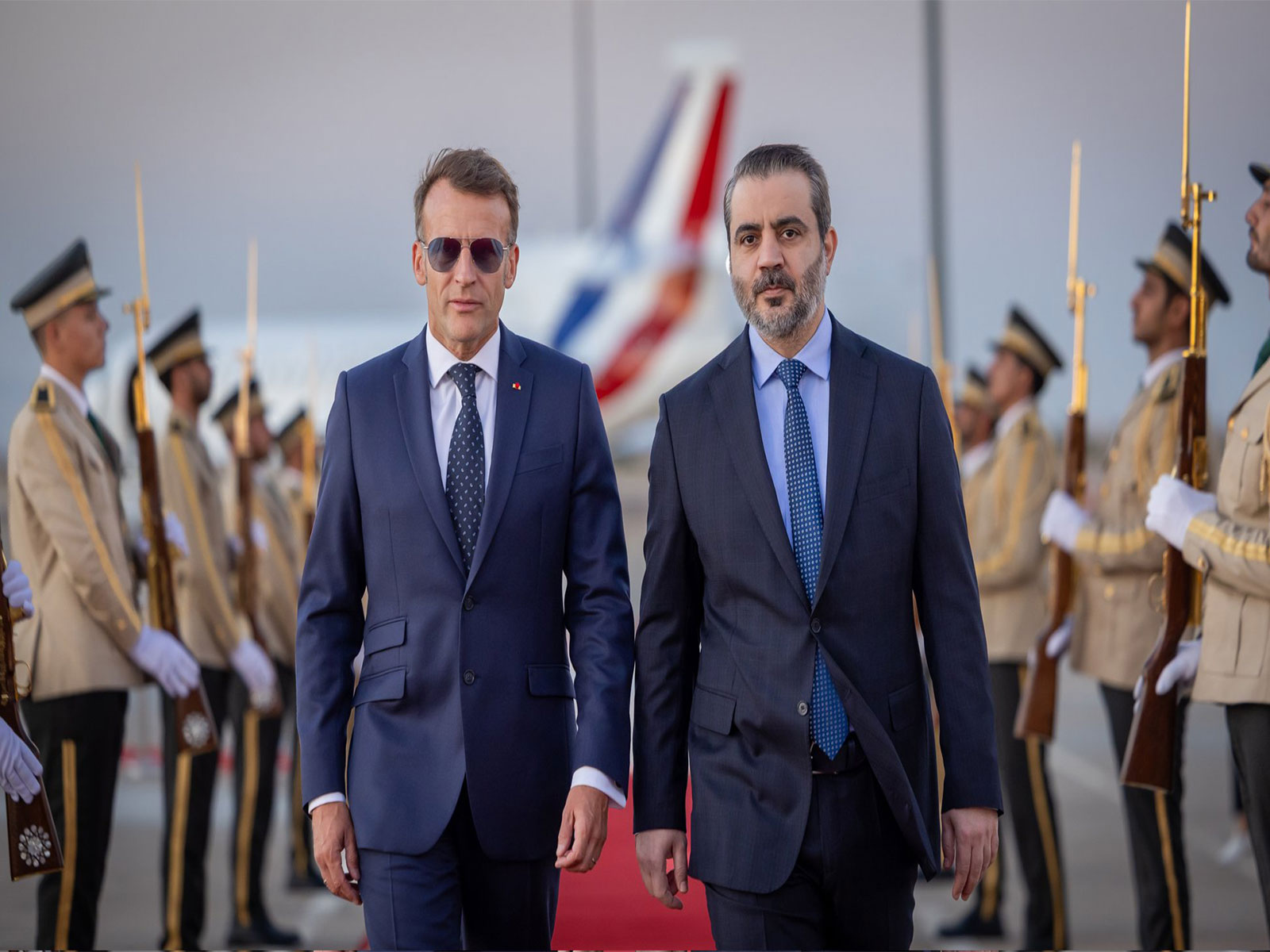 French President Emmanuel Macron and Syrian Foreign Minister Assad Hasan al-Shaibani (Phtoo: x/@syrianmofaex)
