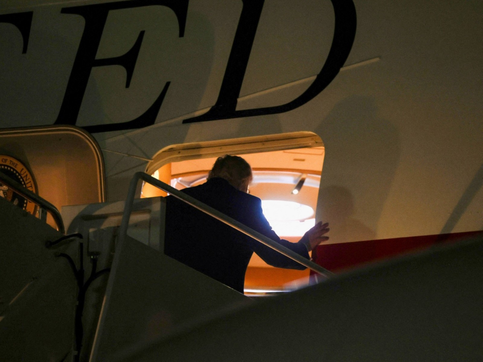  US President Donald Trump departs Joint Base Andrews to  attend the NATO Summit (Photo/Reuters)