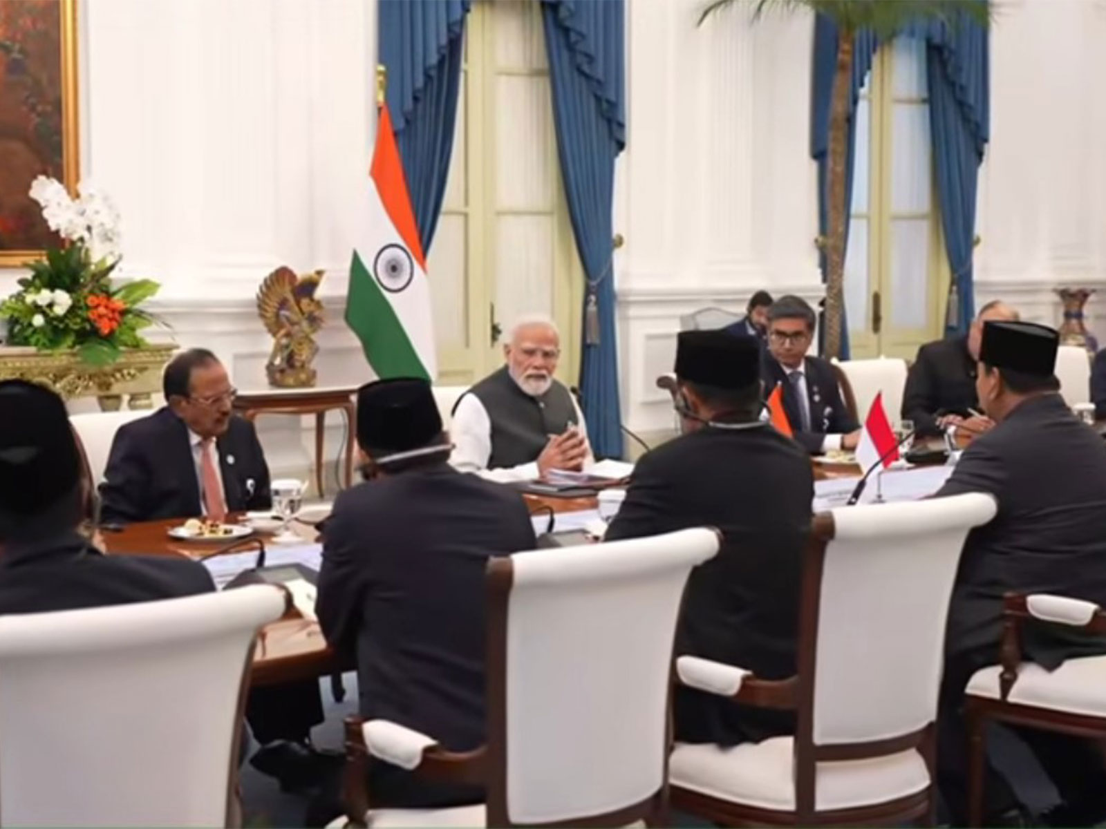 Prime Minister Narendra Modi and indonesian President Prabowo Subianto during delegation level talks (Photo/Youtube/Narendra Modi)