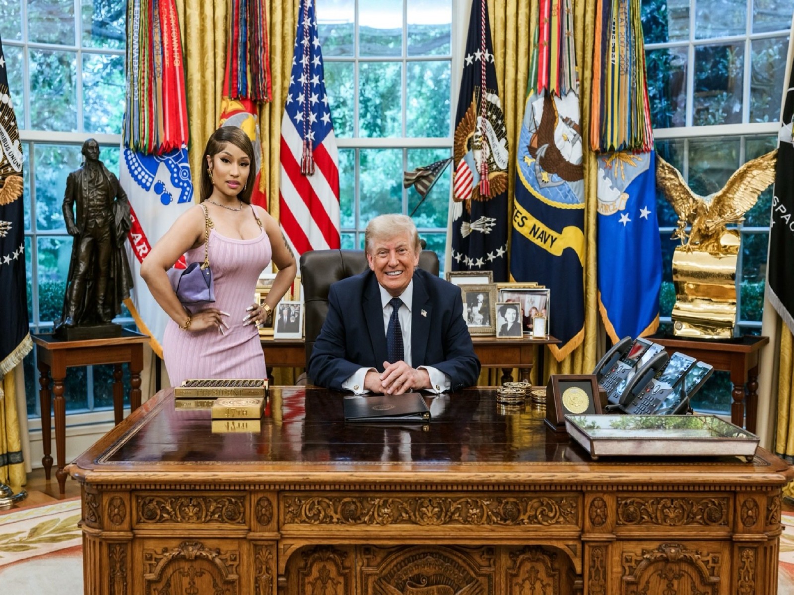 Musician Nicki Minaj with US President Donald Trump (Photo: X@NICKIMINAJ)