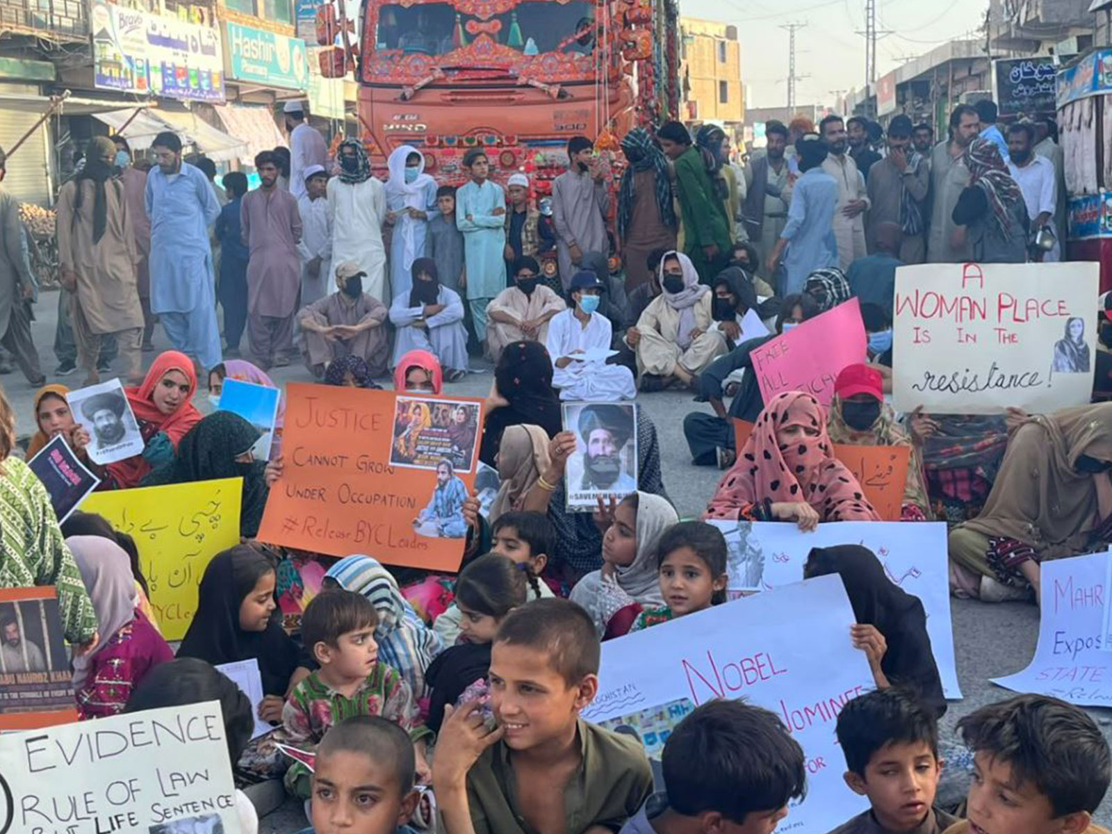 A Baloch protest in Quetta (Photo/@BalochYakjehtiC)