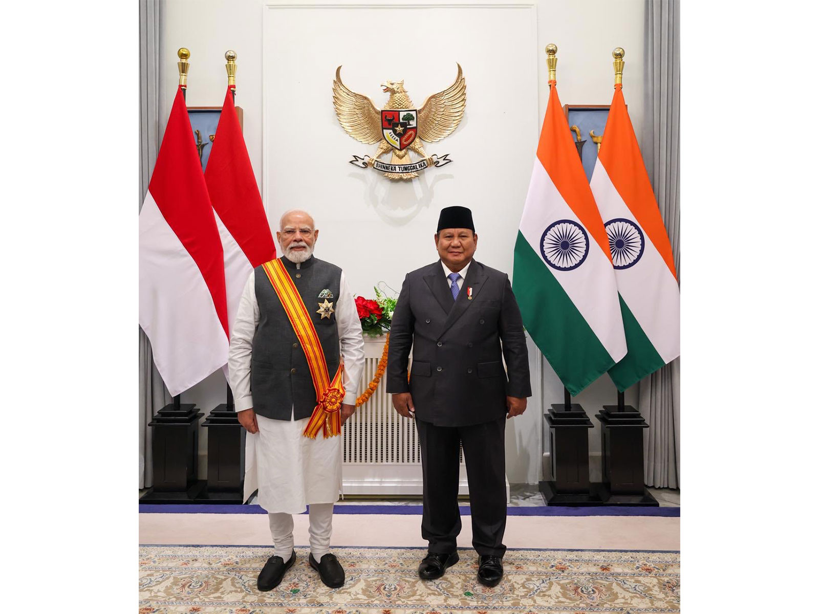 Prime Minister Narendra Modi and Indonesian President Prabowo Subianto (Photo: X@MEAIndia)