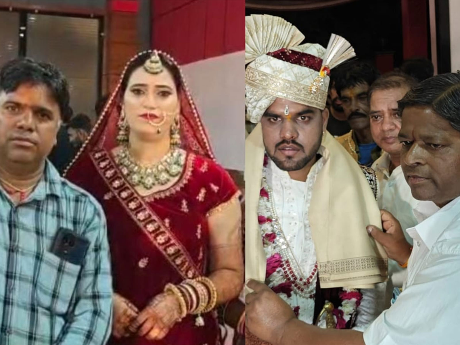 Woman with her father (L) and Woman's father-in-law performing rituals at her remarriage (Photo/ANI) 