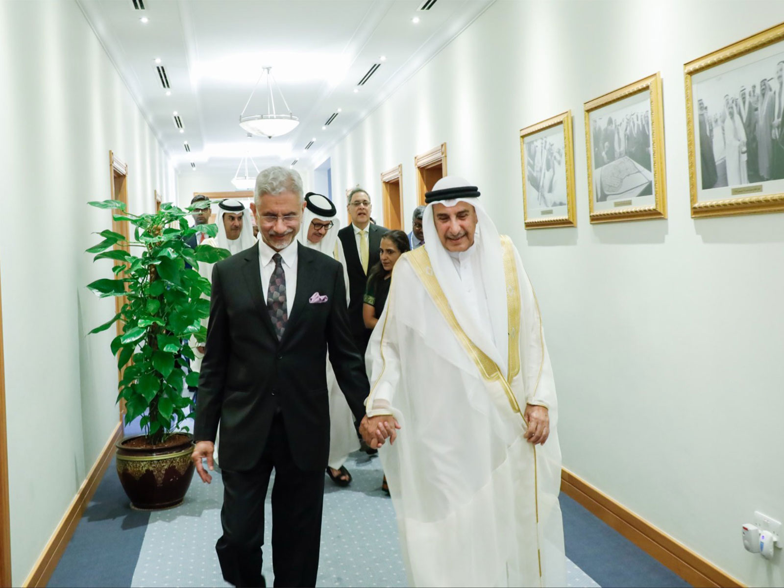 EAM Jaishankar with Bahrain Dy PM Khalid bin Abdulla Al Khalifa  (Photo/X@DrSJaishankar)
