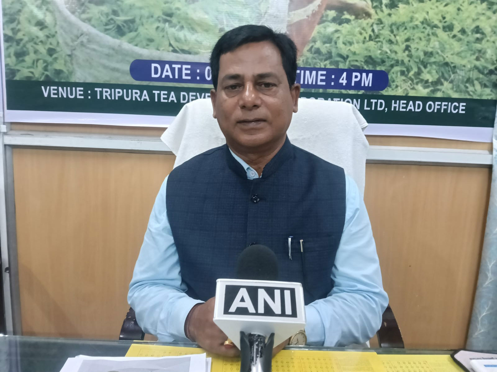 Tripura Tea Development Corporation (TTDC) Chairman Samir Ranjan Ghosh (Photo/ANI)