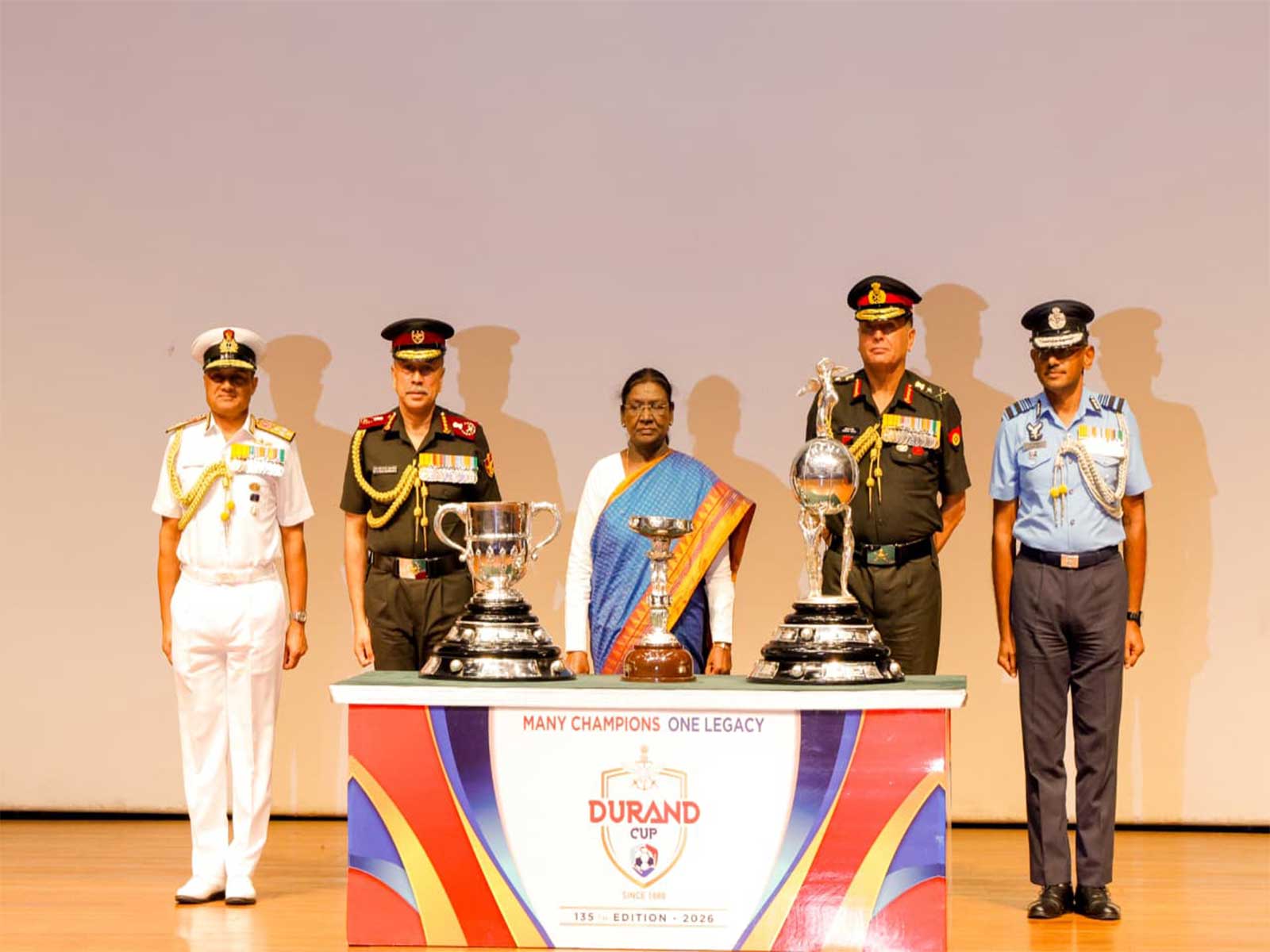 President Murmu unveils Durand Cup trophies (Photo: Durand Cup)