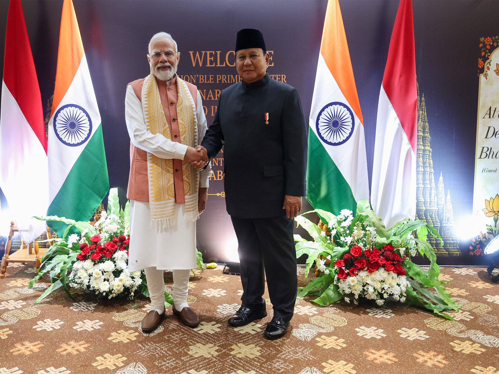 Prime Minister Narendra Modi and Indonesian President Prabowo Subianto in Jakarta (Photo: x/@narendramodi)
