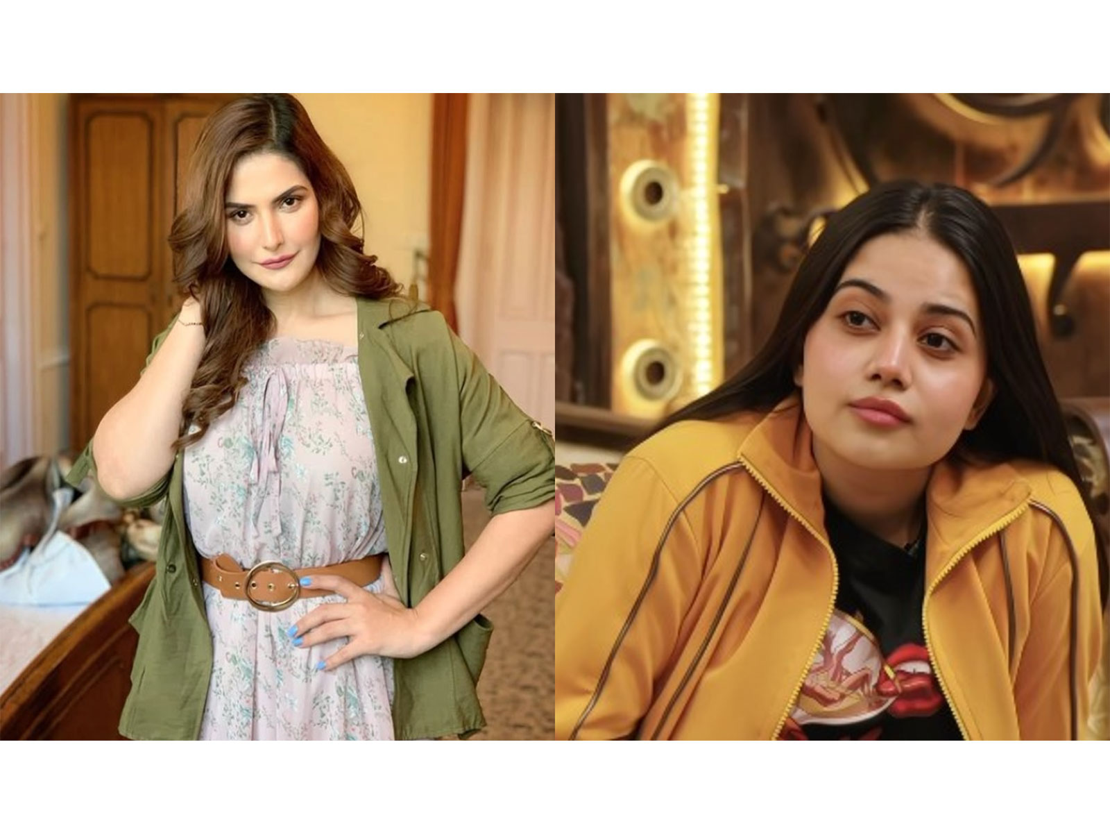 Zareen Khan (L) Dollyy Javved (R) (Photos/instagram/@zareenkhan/@PrimeVideo)