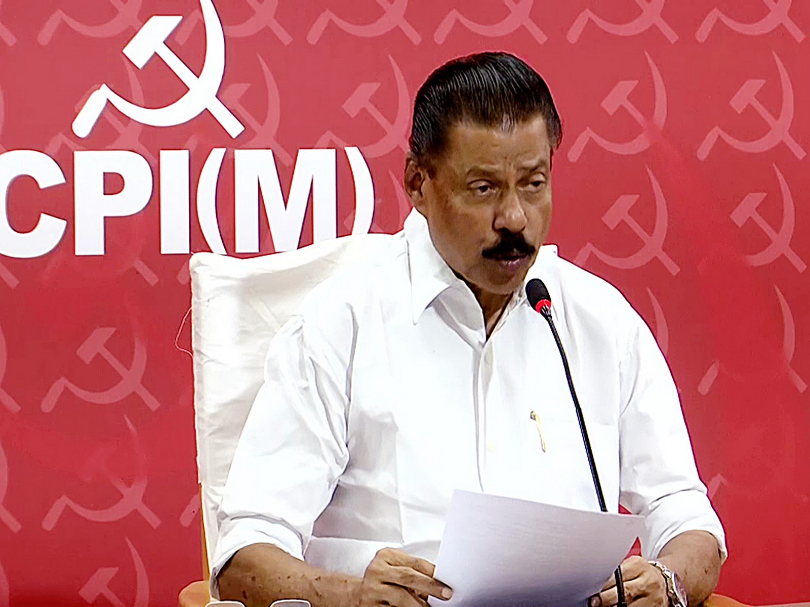  CPI(M)'s Kerala State Secretary MV Govindan(File Photo/ANI)