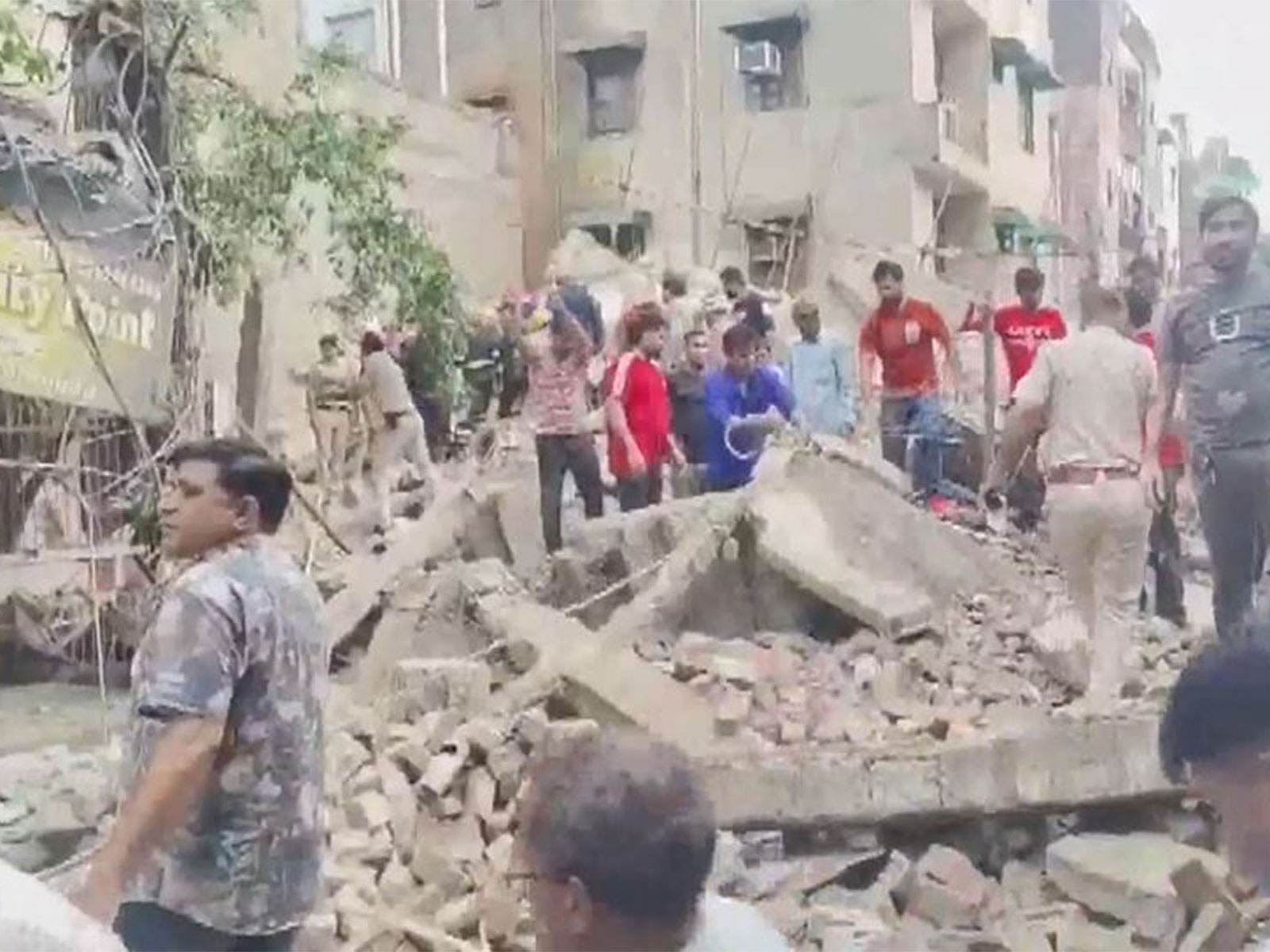 An under-construction building collapsed in Delhi's Rohini Sector 16. (Photo/ANI)