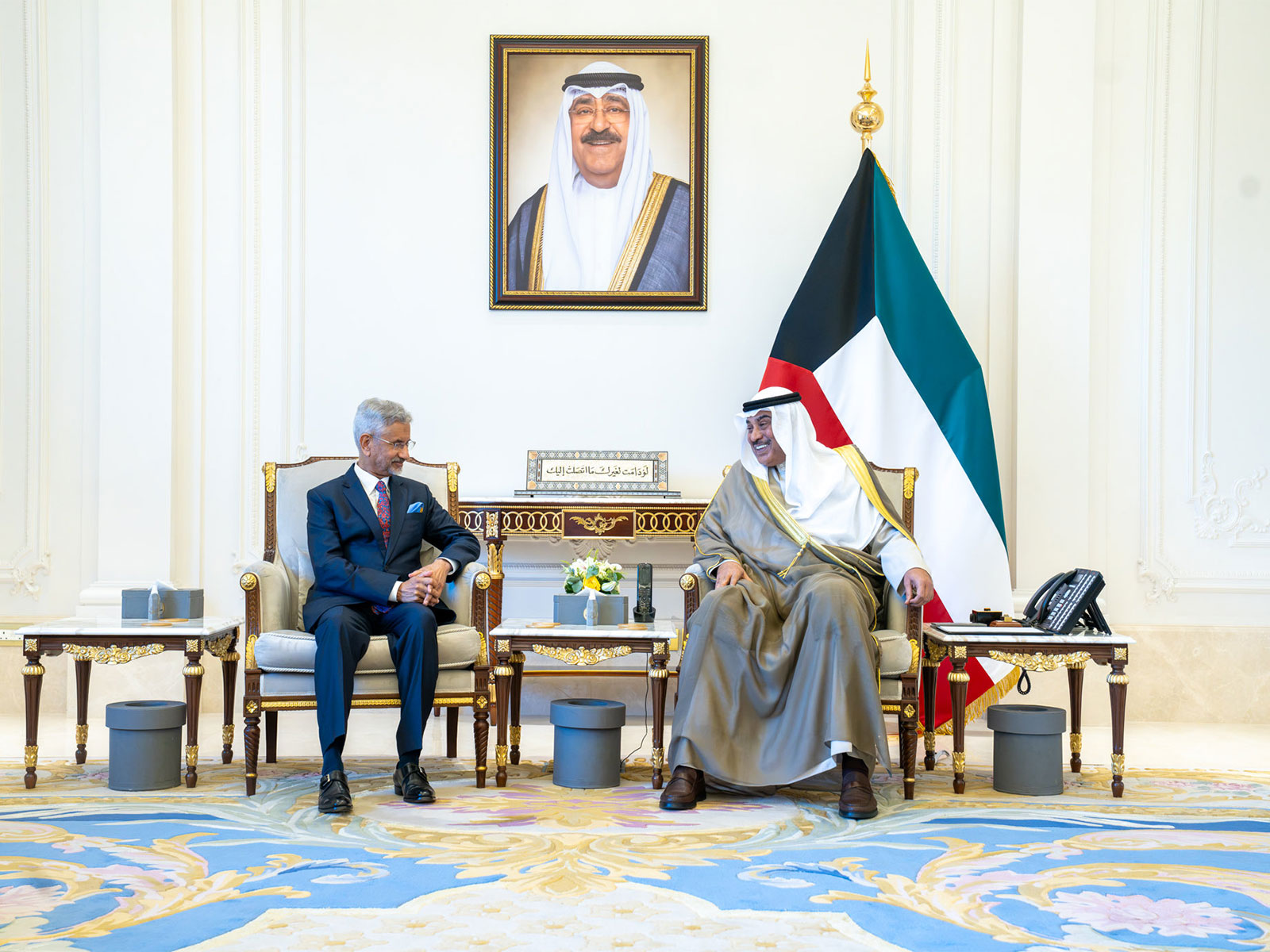 External Affairs Minister S Jaishankar with  Kuwait's Crown Prince Sabah Al-Khaled Al-Sabah (Photo/X@DrSJaishankar)