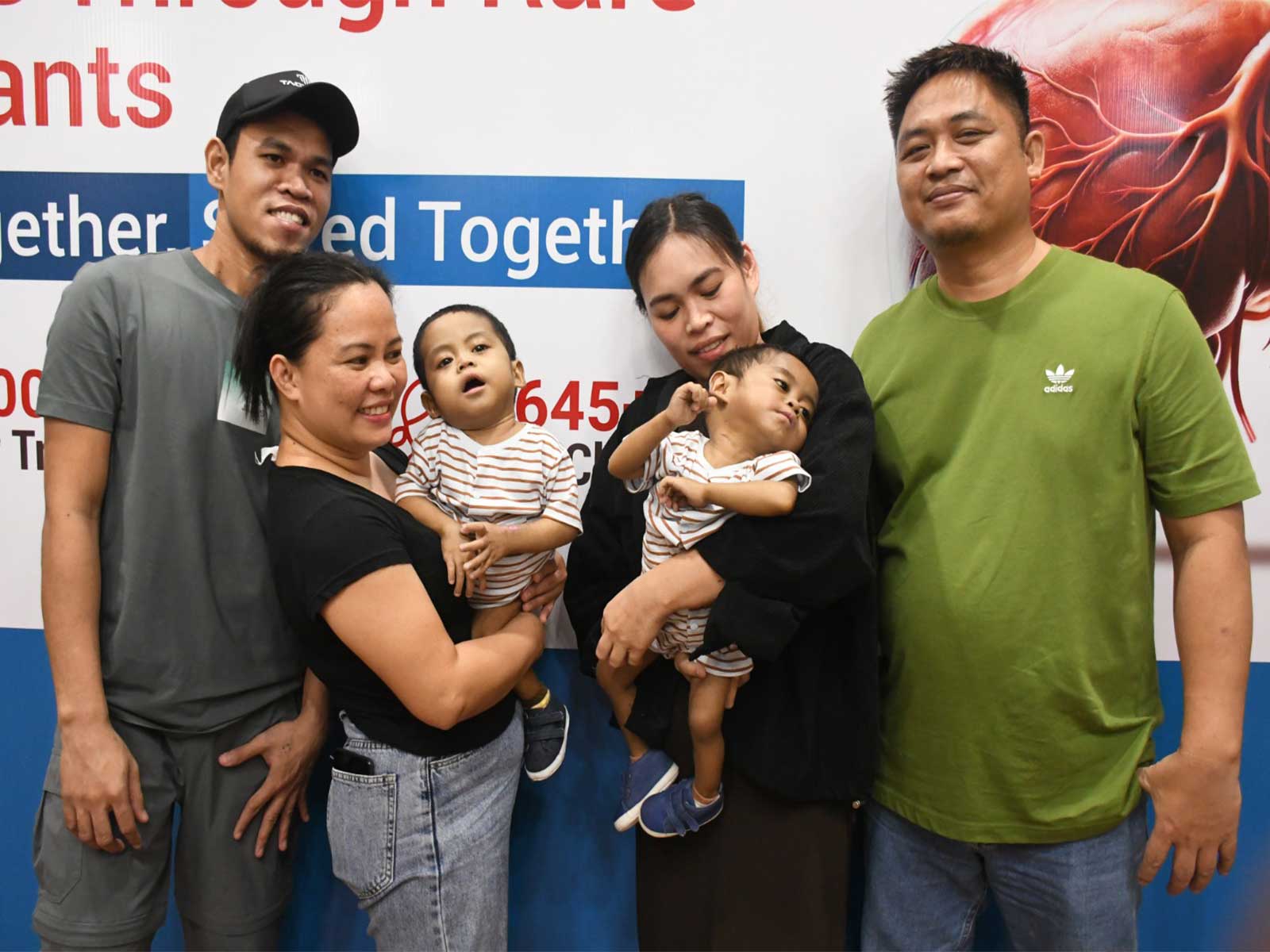 Family members of 23-month-old twins from the Philippines. (Photo/ANI)