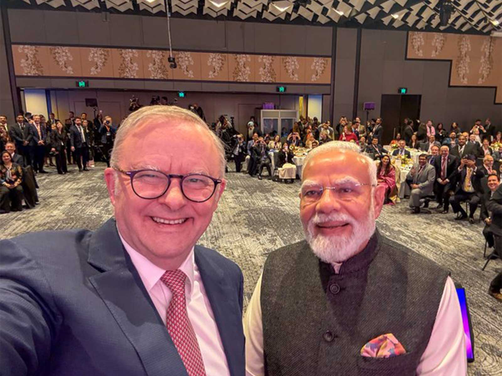 Prime Minister Narendra Modi and Australian Prime Minister Anthony Albanese share a selfie. (Photo: X/@AlboMP)