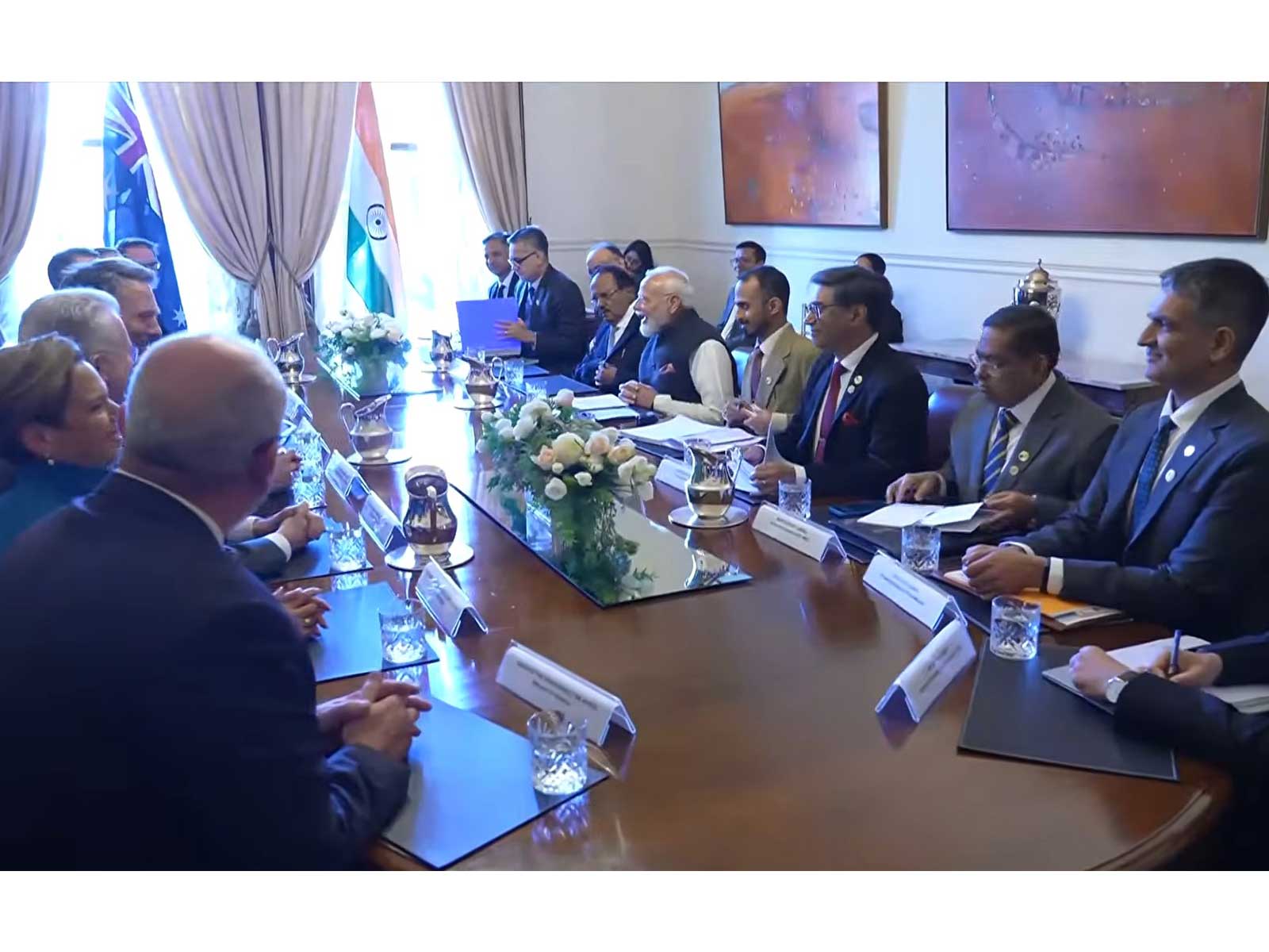 Melbourne: PM Modi holds delegation-level talks with Australian PM Albanese (Photo/YouTube/NarendraModi)