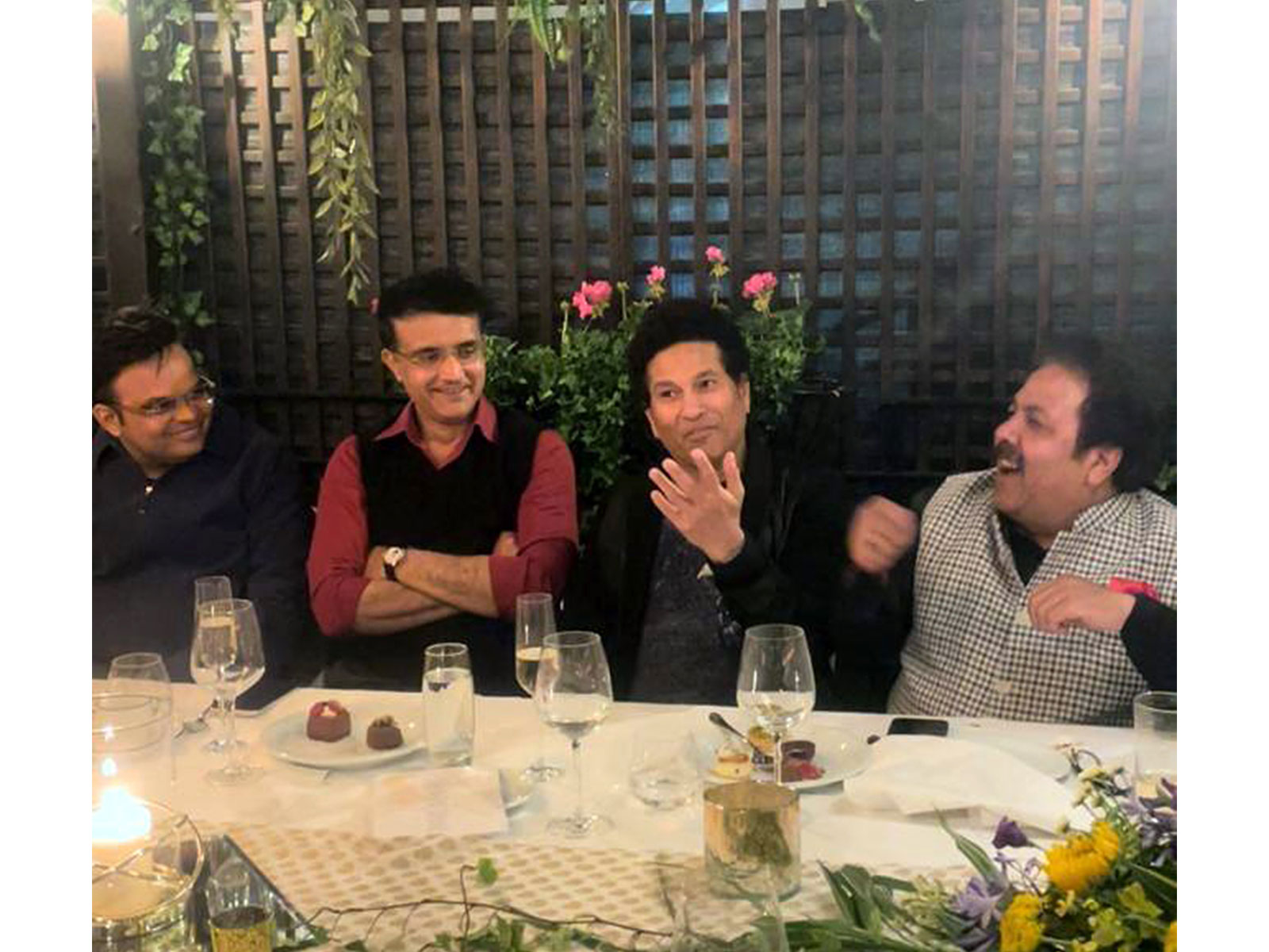 ICC Chairan Jay Shah (from left), Sourav Ganguly, Sachin Tendulkar and Rajeev Shukla. (Photo: ANI)