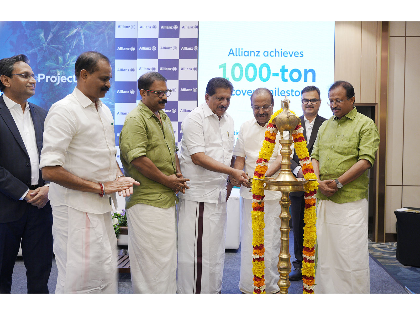During the 1000-Ton recovery milestone announcement of Allianz's CSR initiative 'Plastic Waste-Free Rivers Project Thiruvananthapuram'
