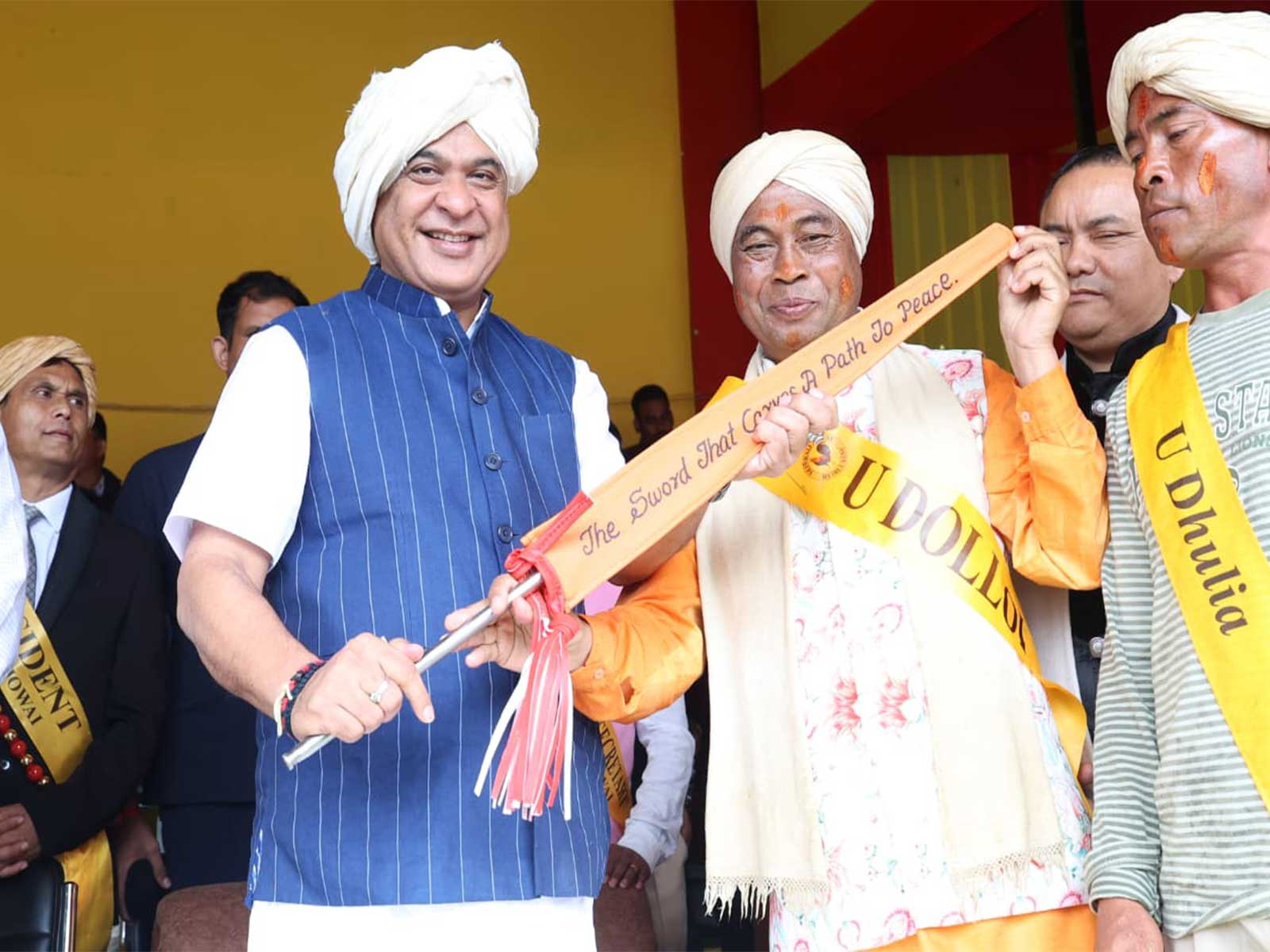 Assam Chief Minister Dr Himanta Biswa Sarma at the sacred celebrations of Behdienkhlam (Photo/ANI)