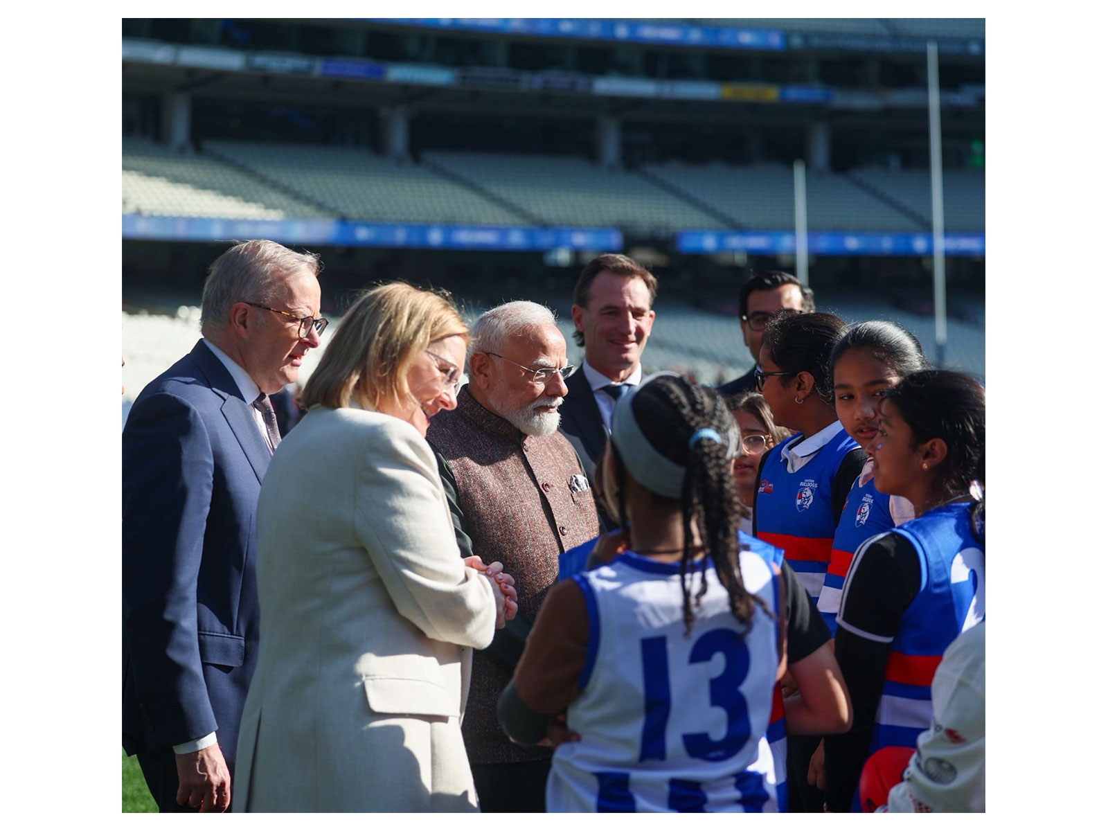 PM Modi with Anthony Albanese during his MCG visit (Photo: X/@narendramodi)