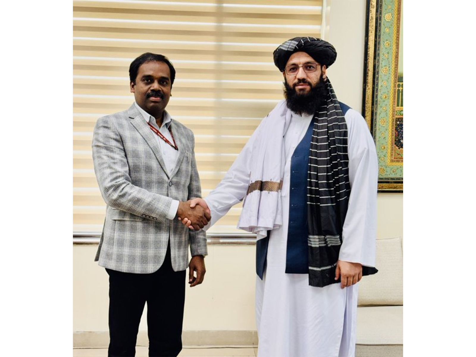 Afghan Embassy Charge d'Affaires Noor Ahmad Noor meets MEA Joint Secretary in New Delhi (Photo/X@AFGEmbassyINDIA)