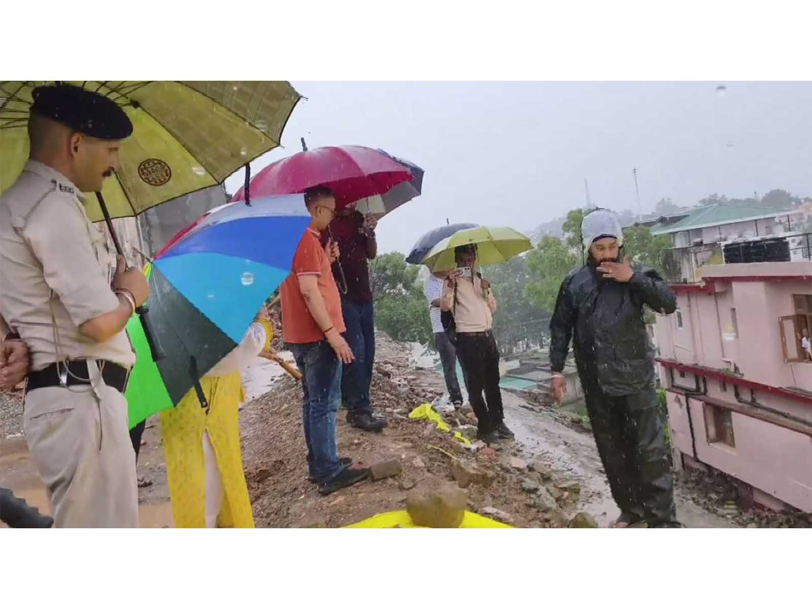 Heavy rainfall causes landslide in Sirmaur district (Photo/ANI)  