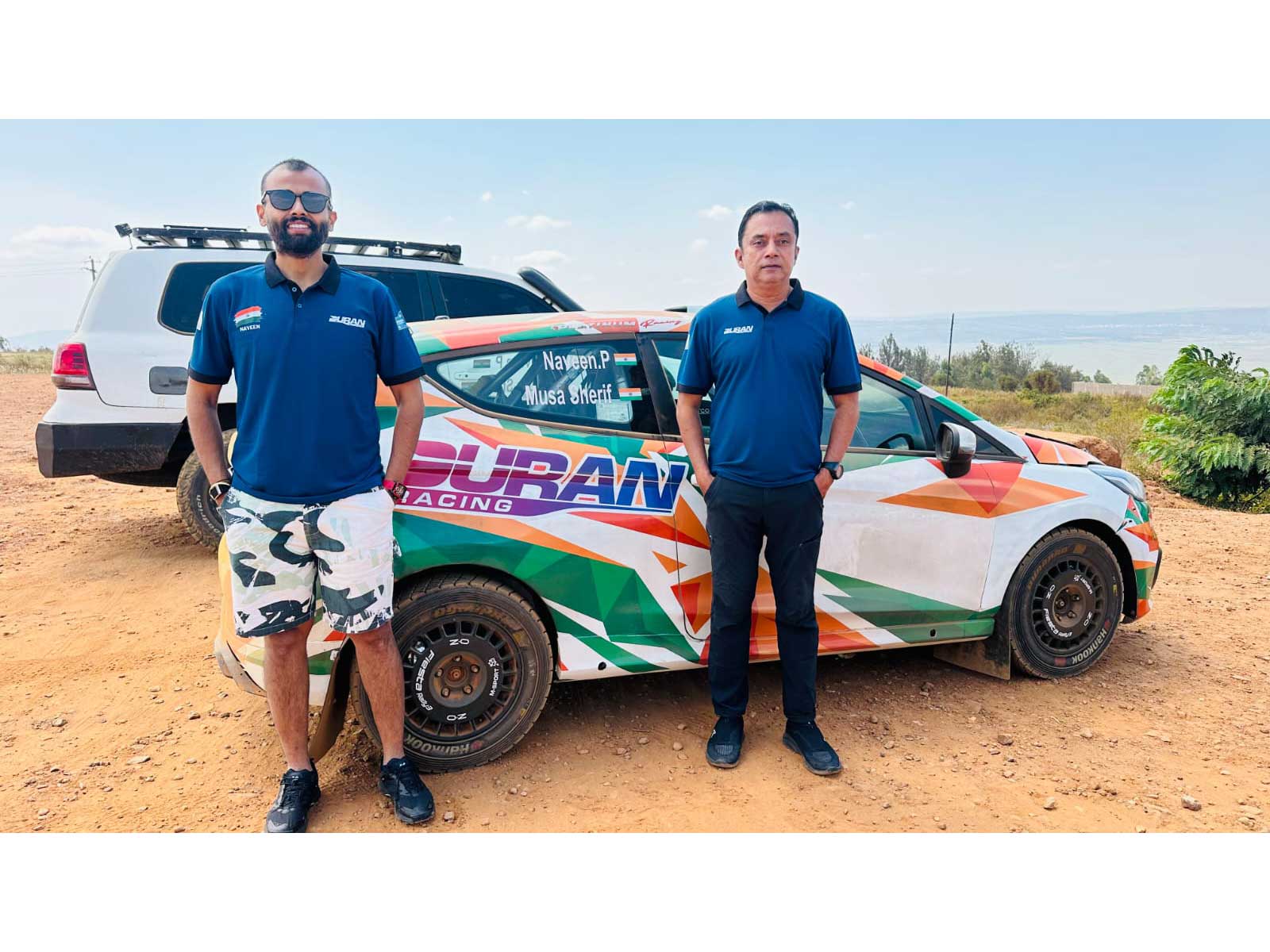 Naveen Puligilla (L) and Musa Sherif at the Rwanda Rally 2026. (Photo: ARC)