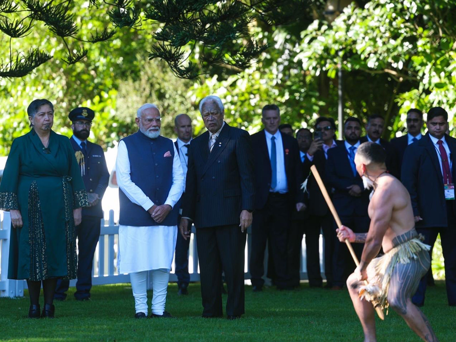 Prime Minister Narendra Modi witnessing traditional Maori powhiri in New Zealand (Photo/@MEAIndia/X)