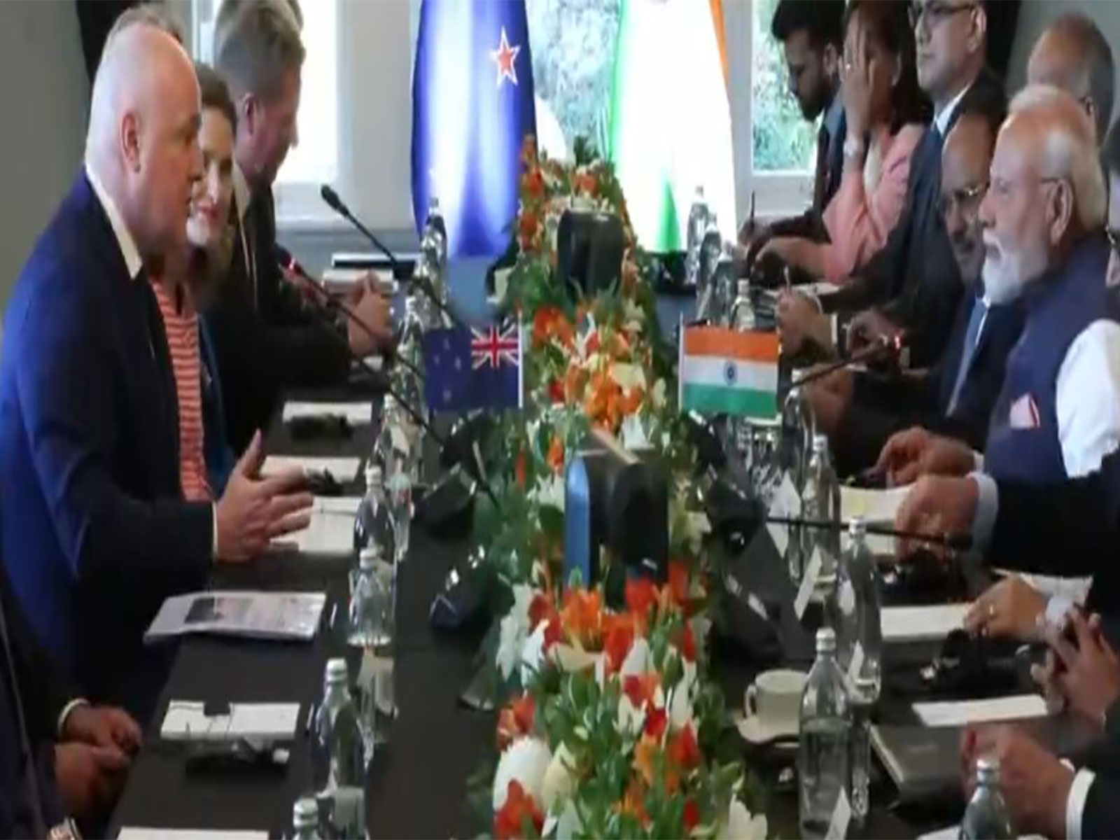 New Zealand PM Christopher Luxon during delegation-level talks (Photo/ANI)
