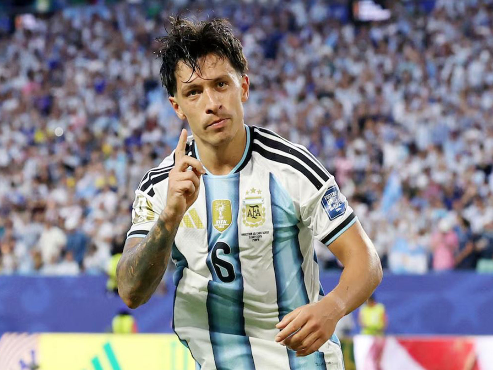 Argentina's Lisandro Martinez celebrating (Photo: Reuters)