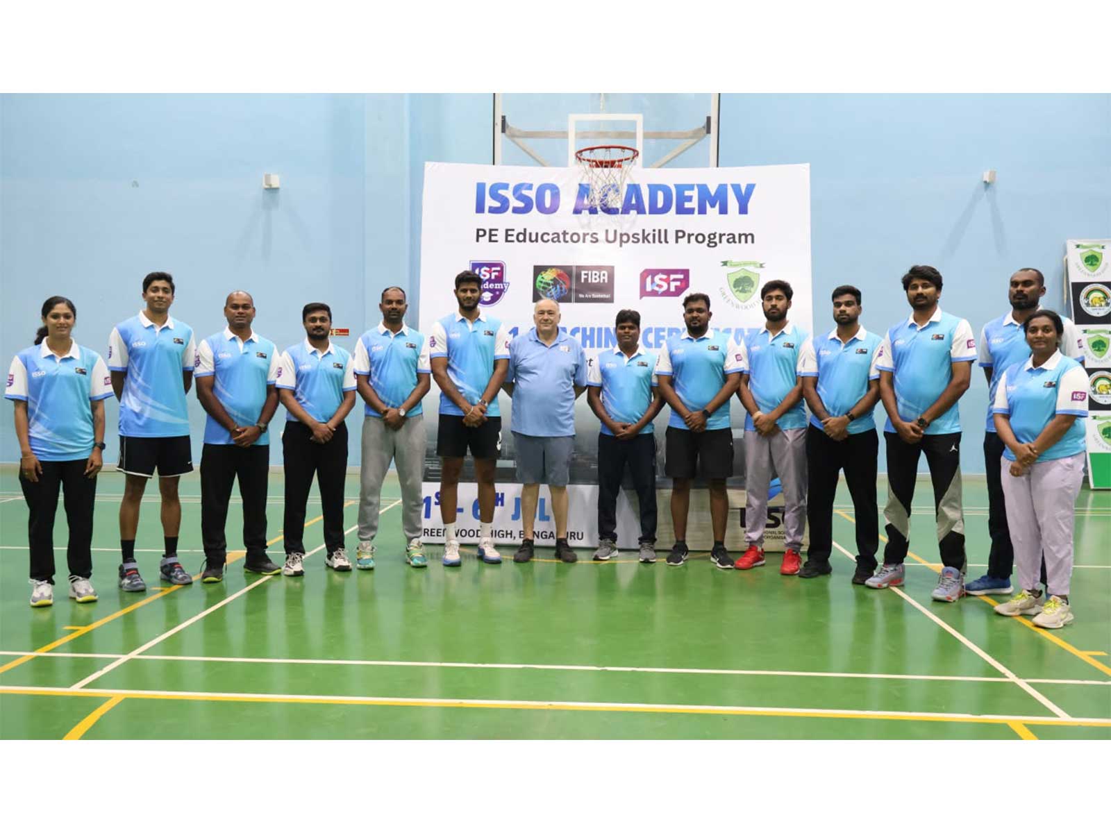 Former India Basketball head coach Veselin Matic (M) with Level 1 coaches in Bengaluru. (Photo: ISSO)