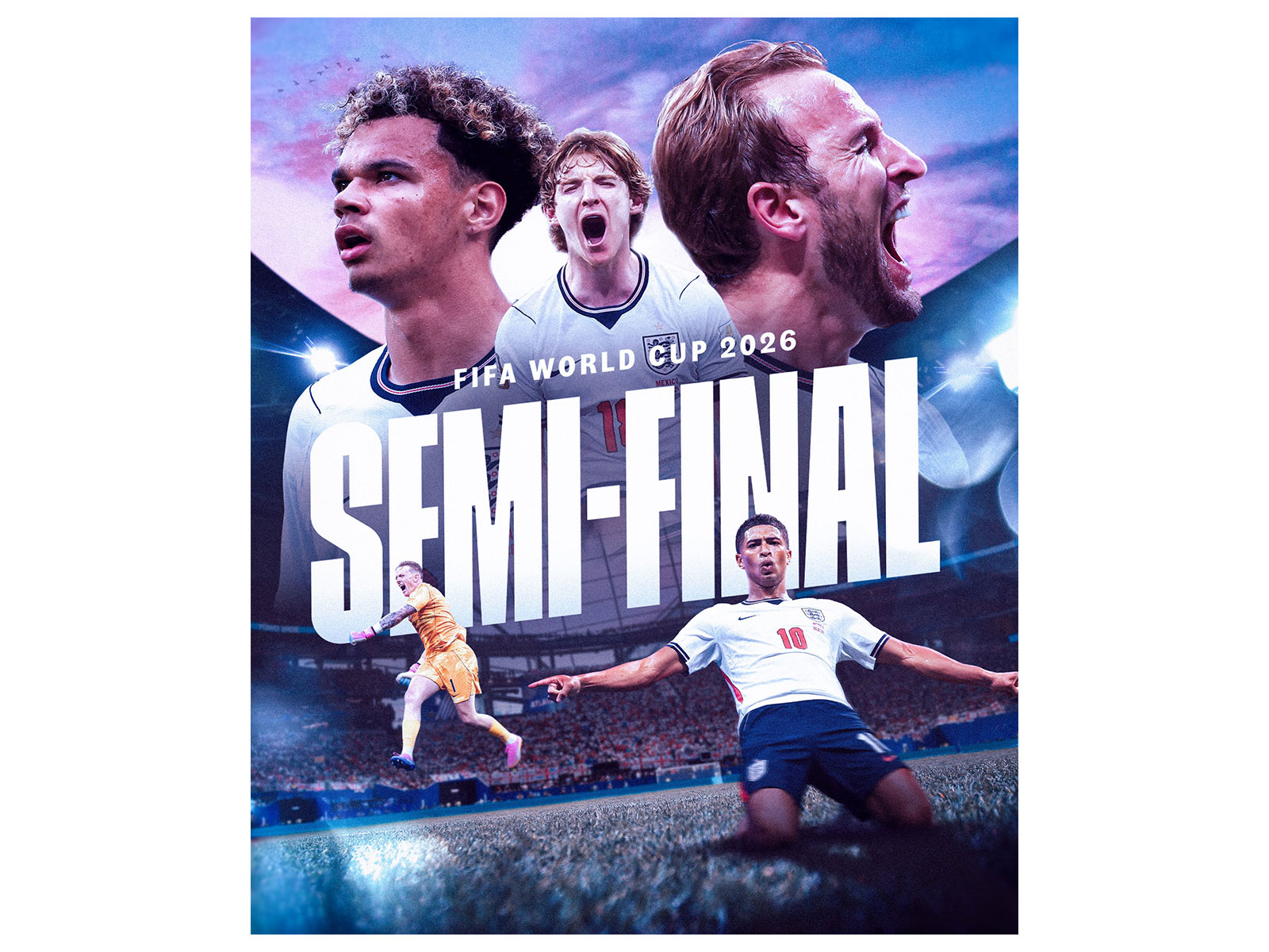 England reach semifinals after defeating Norway 2-1 in FIFA World Cup 2026 QF. (Photo: X/@England)