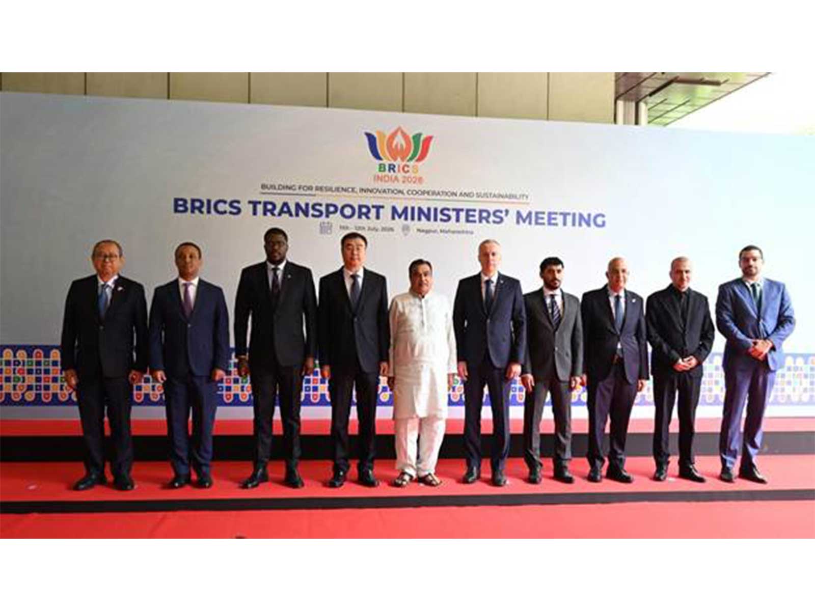Union Minister for Road Transport and Highways, Nitin Gadkari with other BRICS delgates (Photo/PIB)