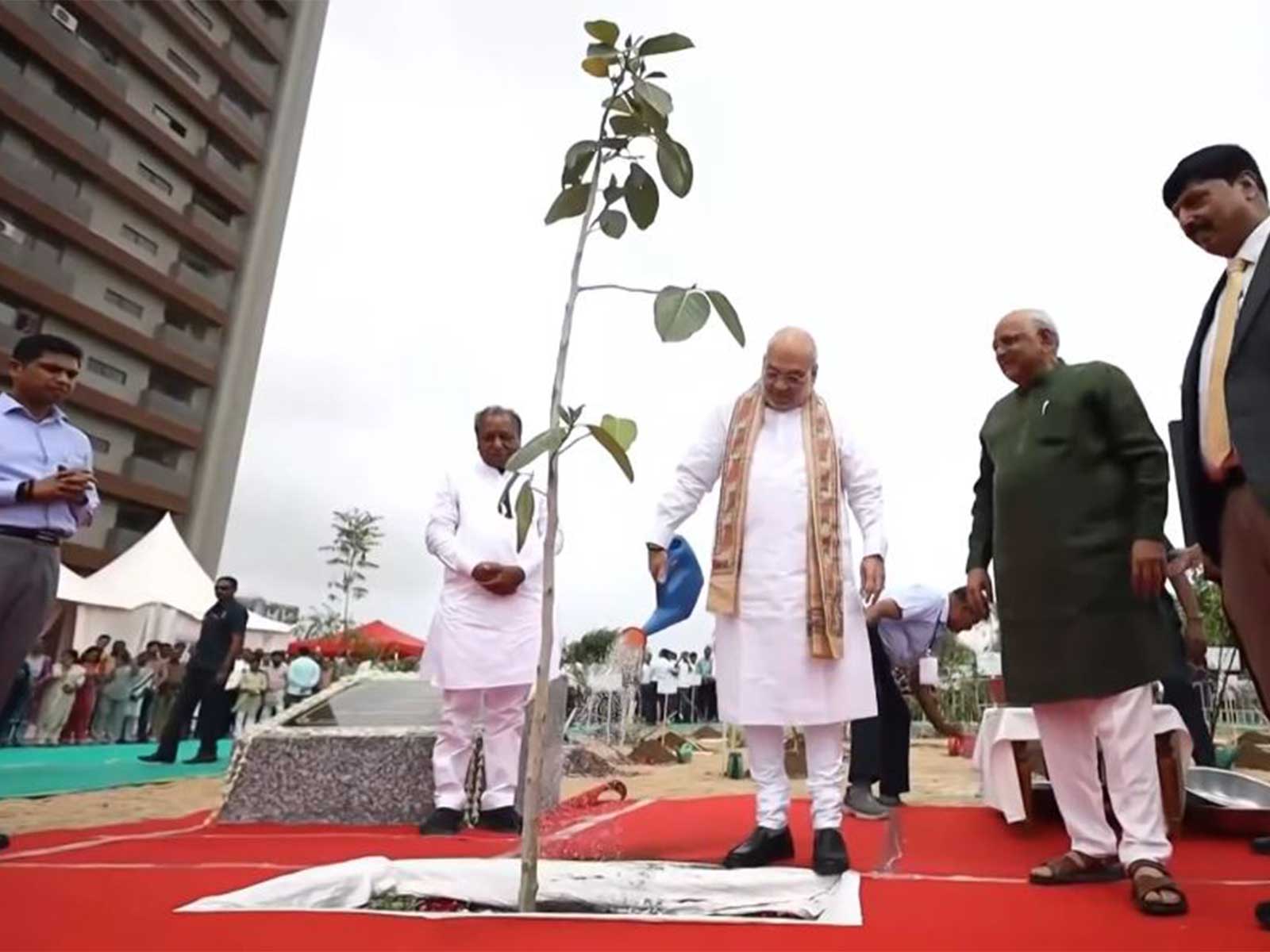 Union Home Minister Amit Shah launched 'Mission 5 Million Trees' campaign (Photo/ANI)