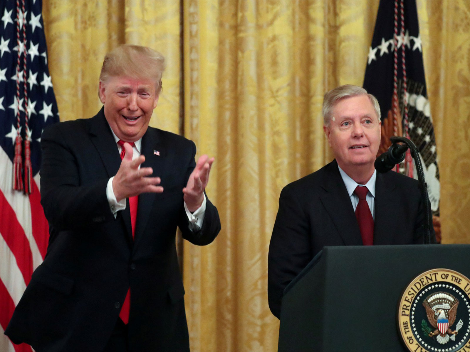 US President Donald Trump along with late Senator Lindsey Graham (Photo/Reuters)