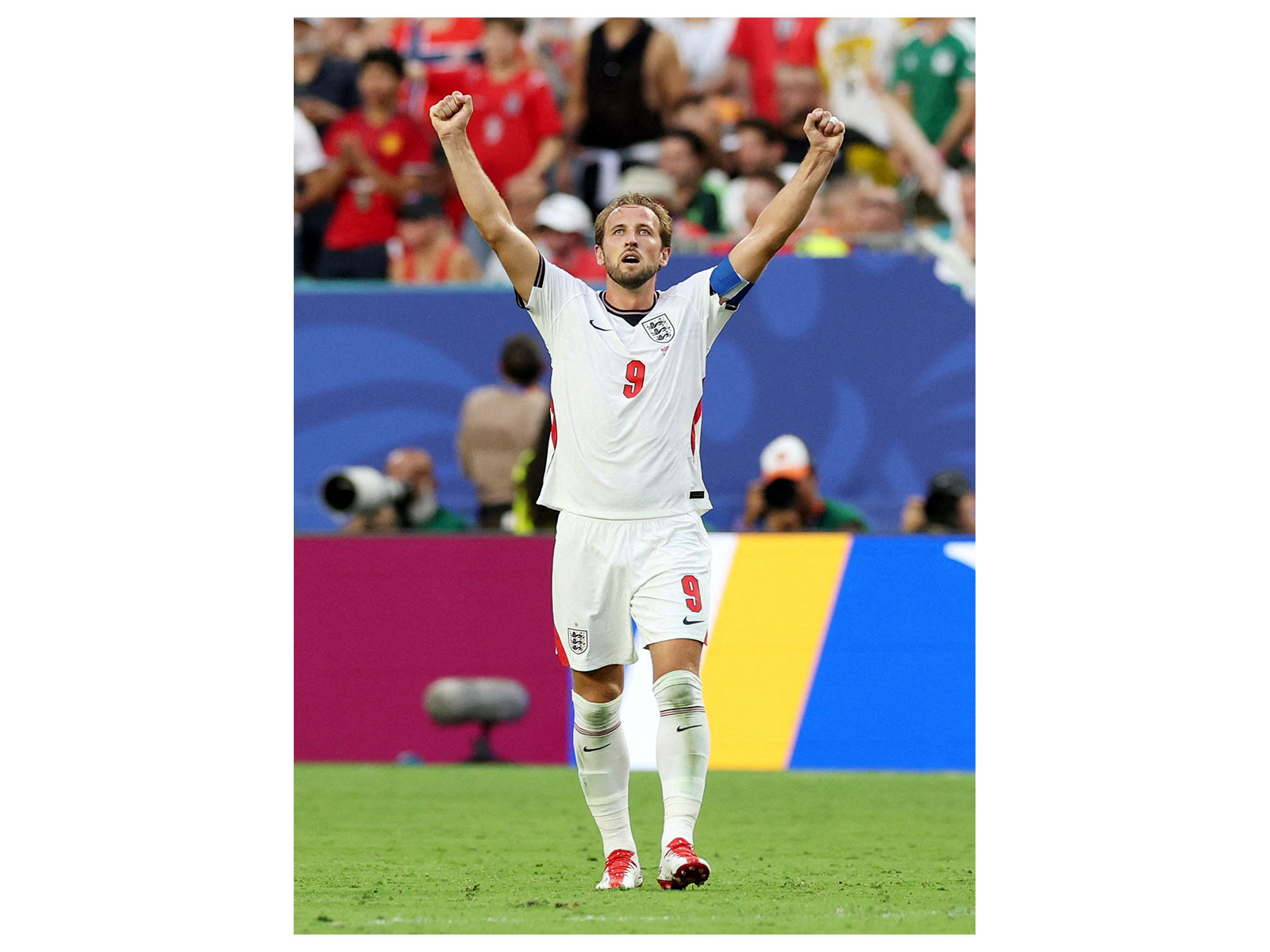 England's Harry Kane celebrates after the match as England qualify for the semi finals of the World Cup. (Photo: Reuters)