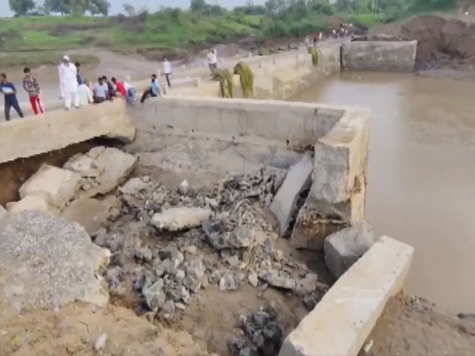 Construction work underway at Shipra River culvert. (Photo/ANI)
