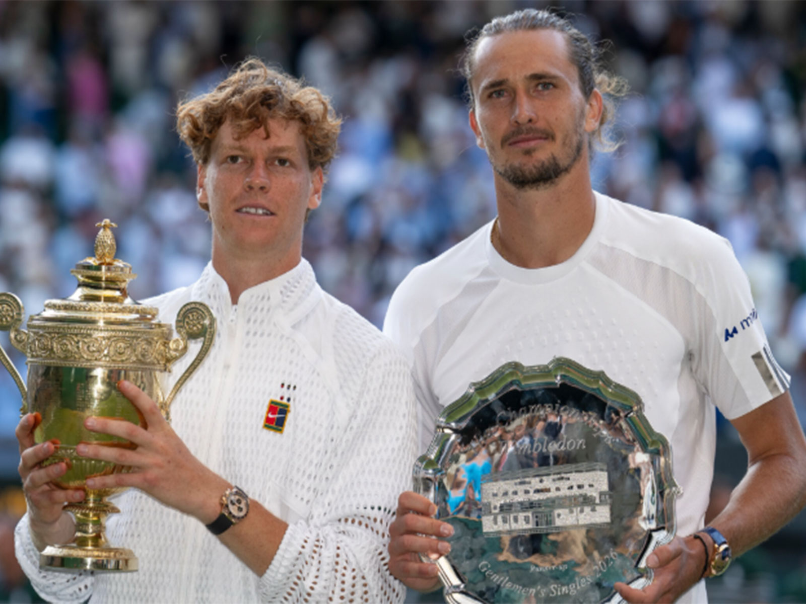 Alexander Zverev (R) with Jannik Sinner at Wimbledon 2026. (Photo: Instagram/ Alexander Zverev)