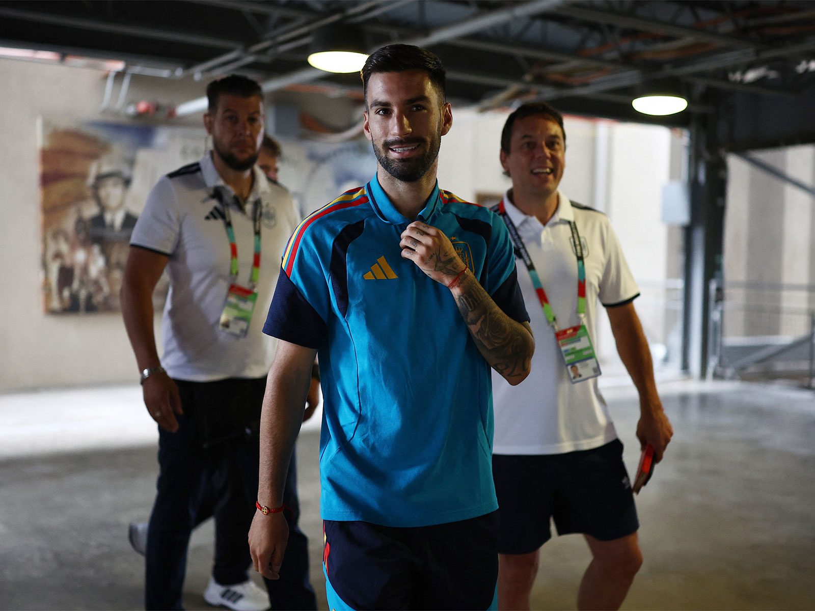 Spain's Alex Baena before training (Photo: Reuters)