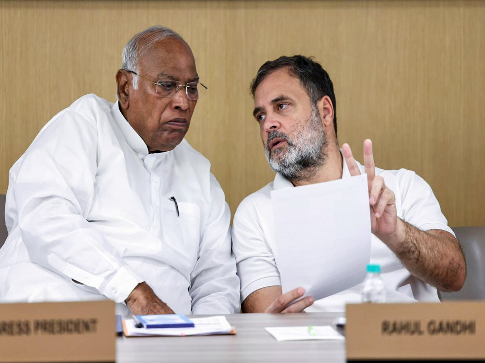Congress President Mallikarjun Kharge and Lok Sabha LoP Rahul Gandhi (File photo/ANI)